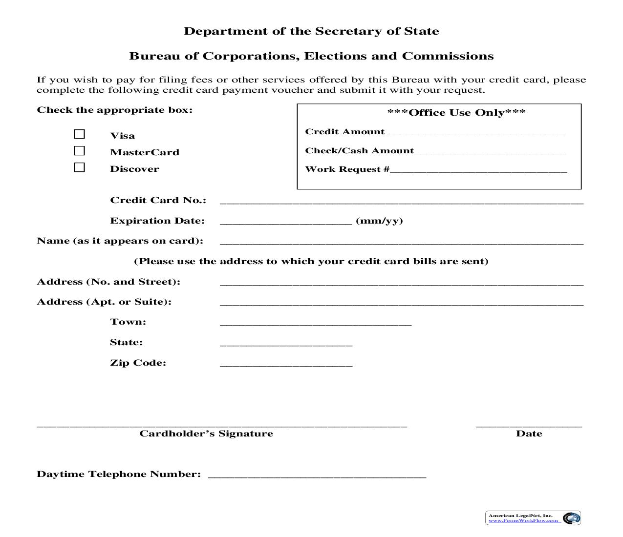 Credit Card Payment Voucher | Pdf Fpdf Doc Docx | Maine