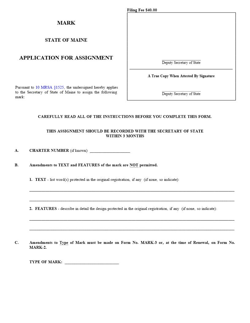 Application For Assignment {MARK-4} | Pdf Fpdf Doc Docx | Maine