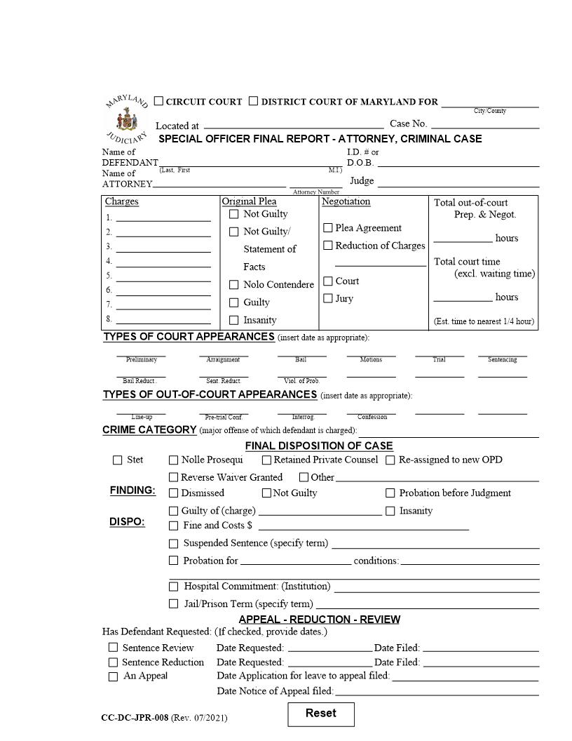 Special Officer Final Report {CC-DC-JPR 8} | Pdf Fpdf Doc Docx | Maryland