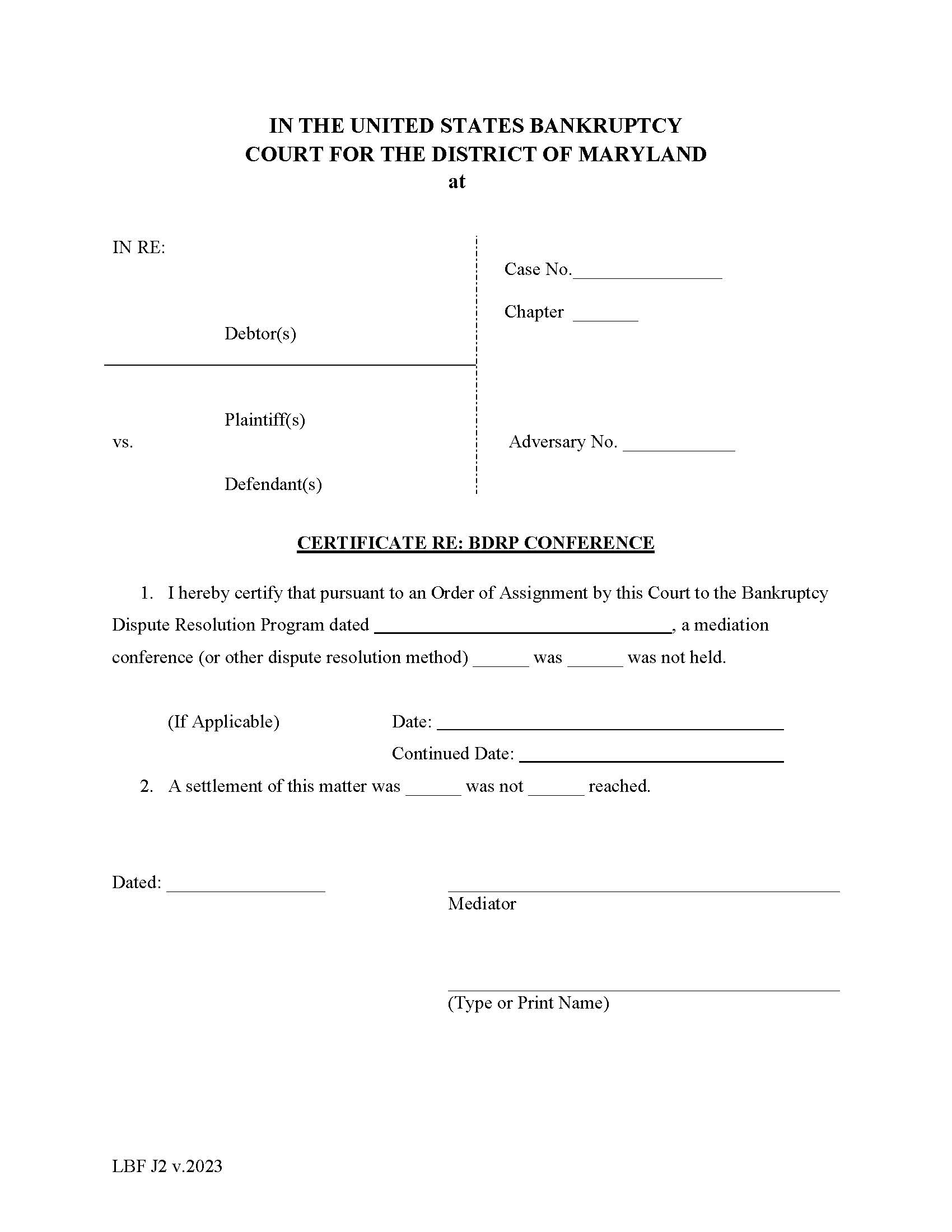 Certificate Re BDRP Conference {LBF J-2} | Pdf Fpdf Doc Docx | Maryland