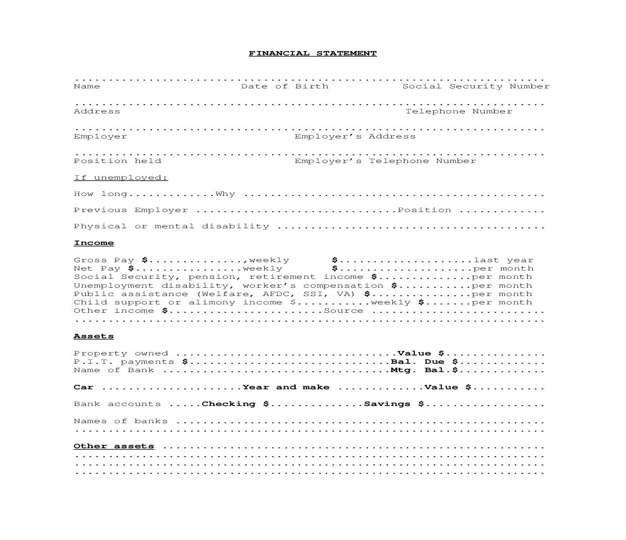 Financial Statement | Pdf Fpdf Doc Docx | Massachusetts