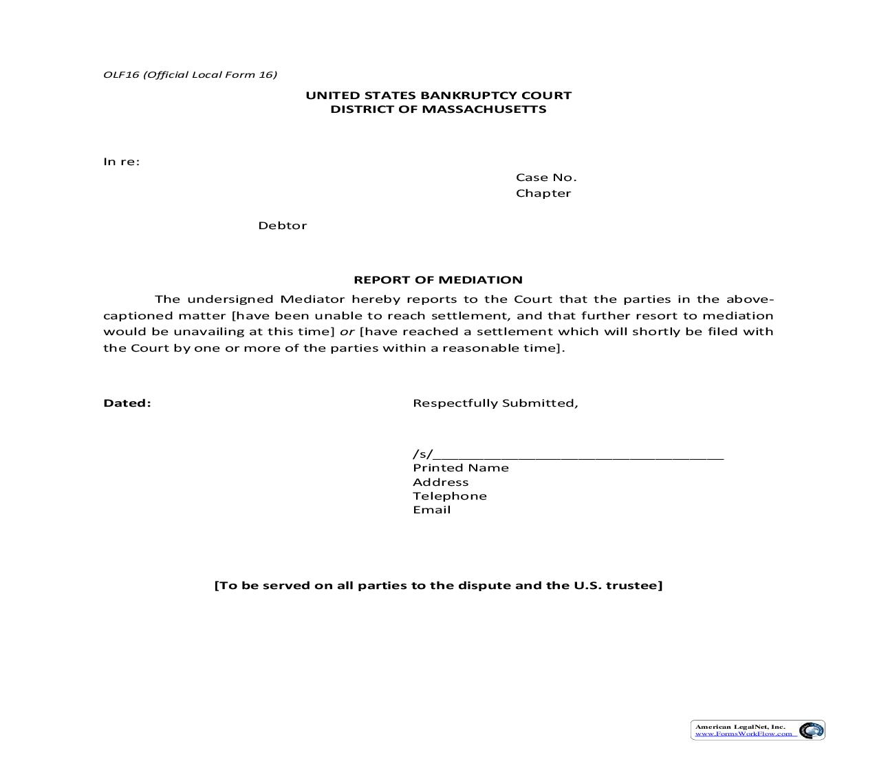 Report Of Mediation {16} | Pdf Fpdf Doc Docx | Massachusetts