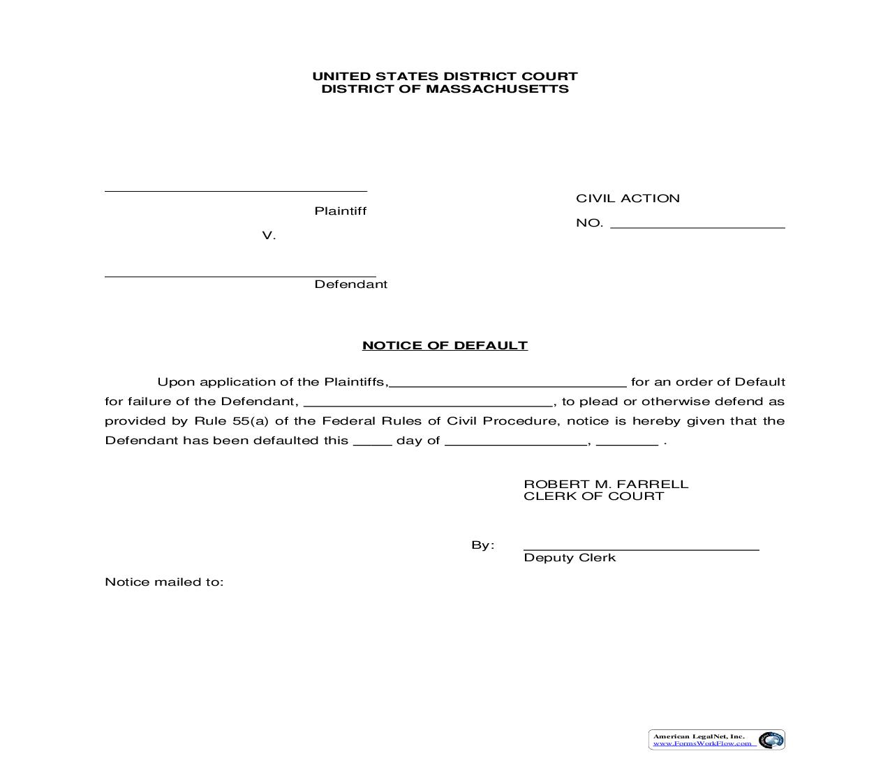 Notice Of Default | Pdf Fpdf Doc Docx | Massachusetts