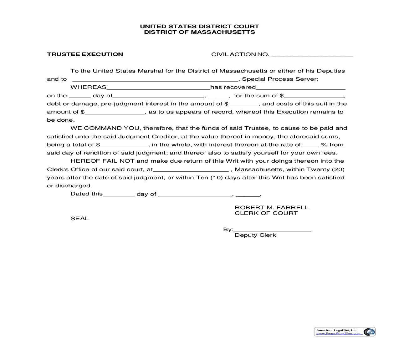 Trustee Execution-MBD | Pdf Fpdf Doc Docx | Massachusetts