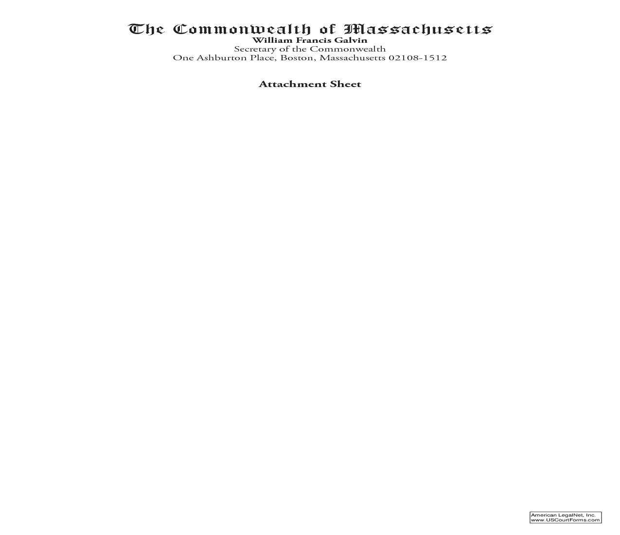 Attachment Sheet | Pdf Fpdf Doc Docx | Massachusetts