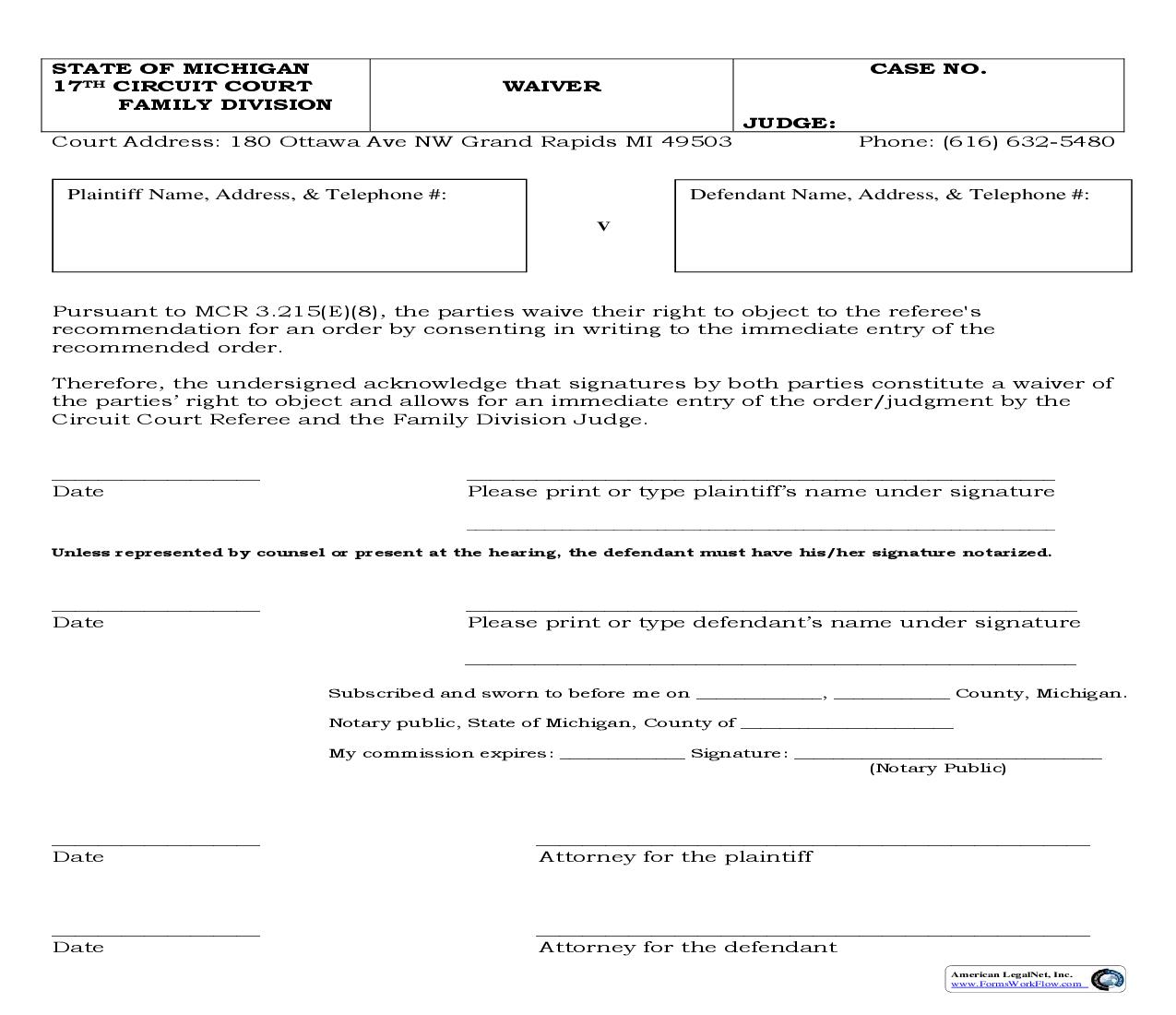 Waiver | Pdf Fpdf Doc Docx | Michigan