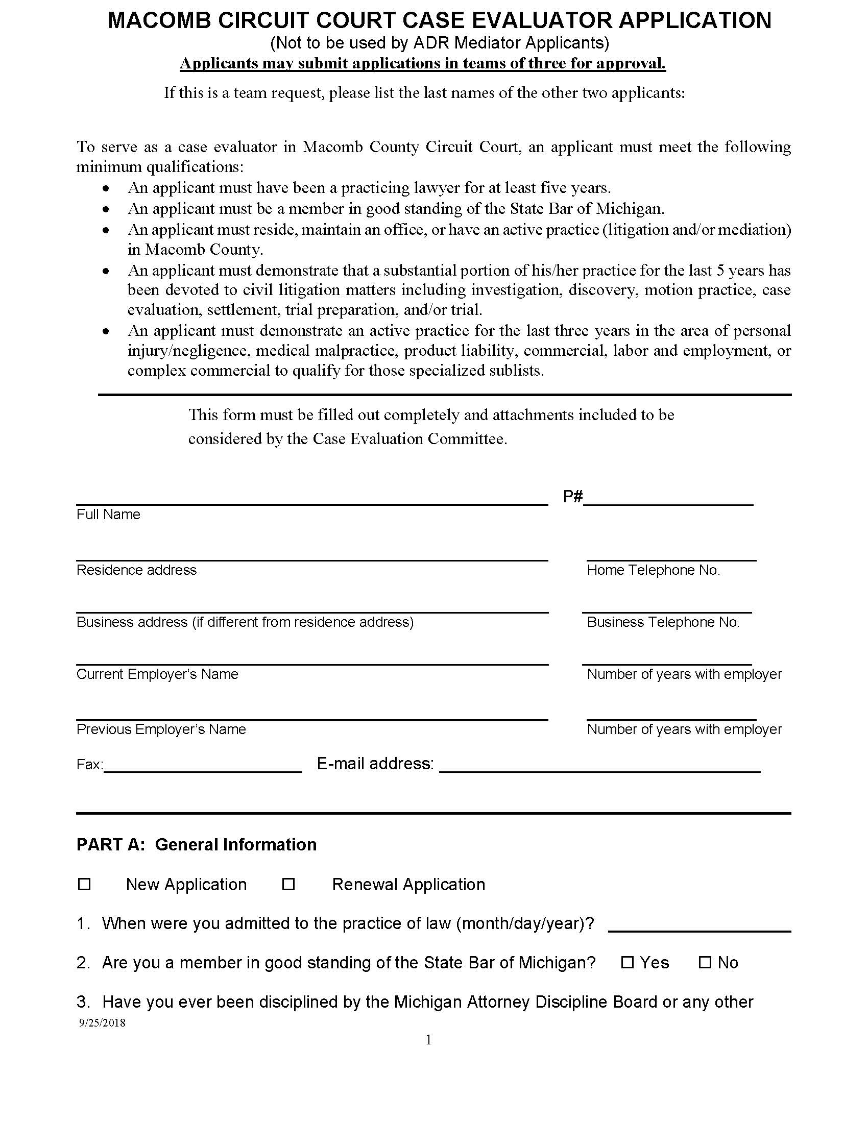 Case Evaluator Application | Pdf Fpdf Doc Docx | Michigan