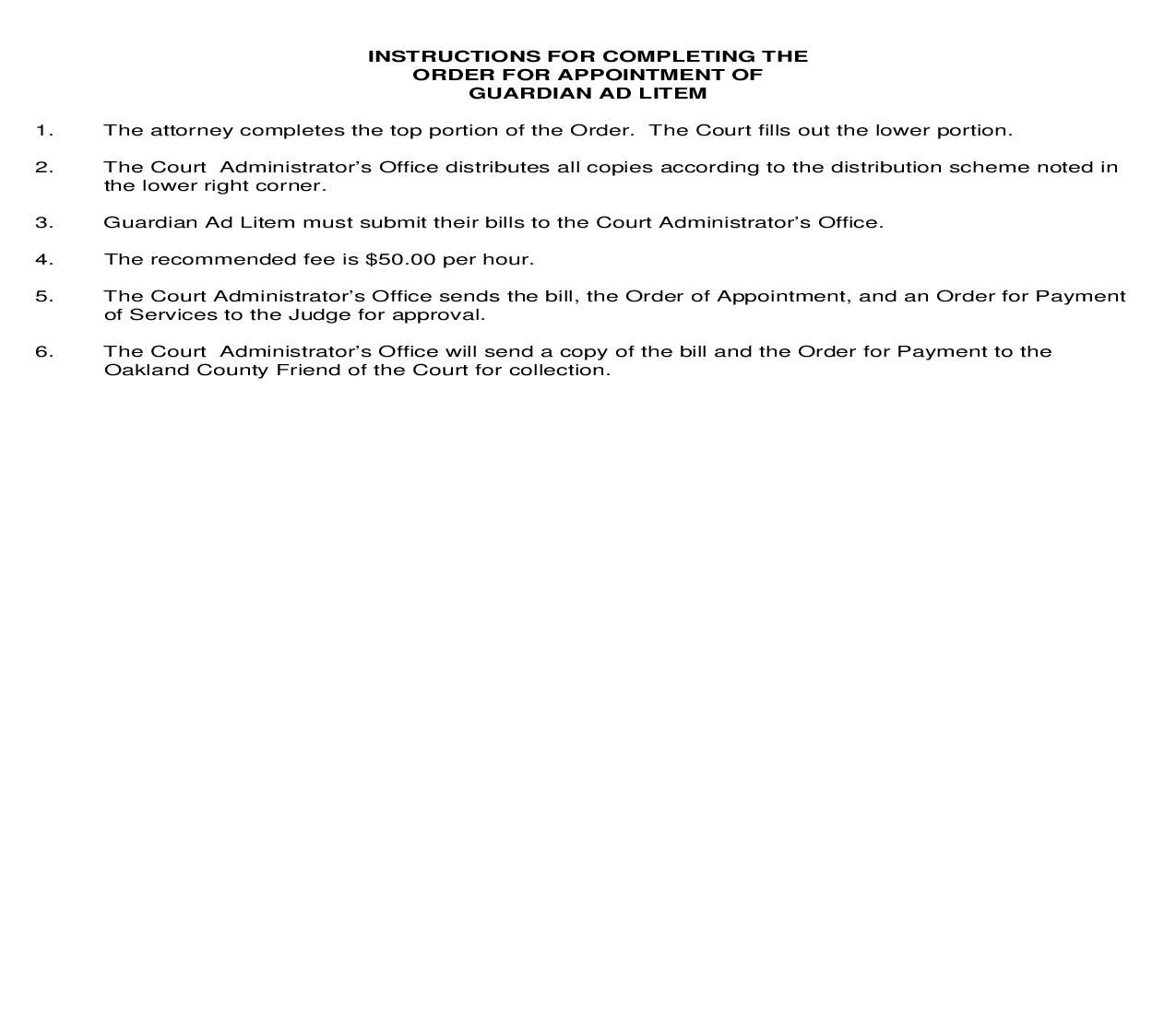 Order For Appointment Of Guardian Ad Litem | Pdf Fpdf Doc Docx | Michigan