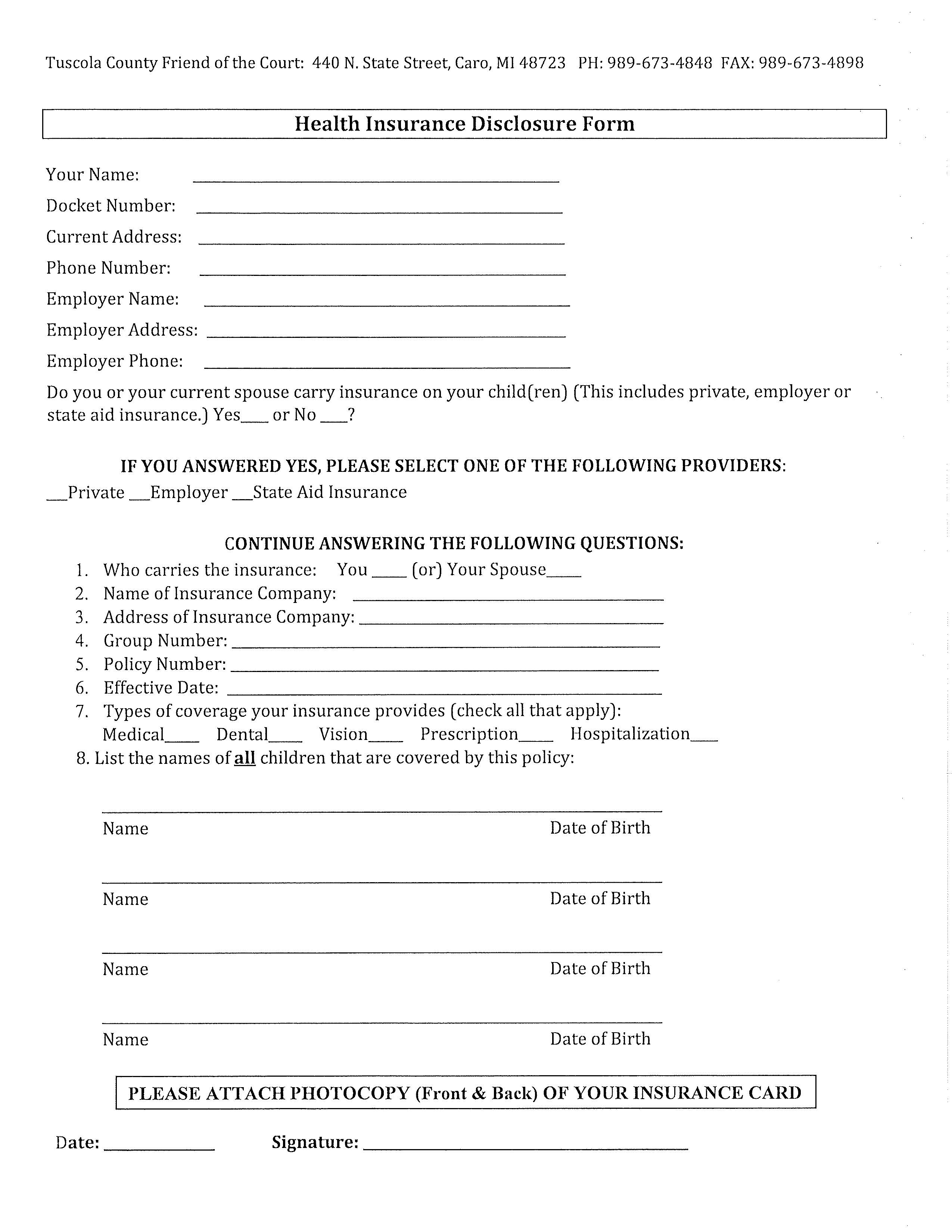 Health Insurance Disclosure | Pdf Fpdf Doc Docx | Michigan