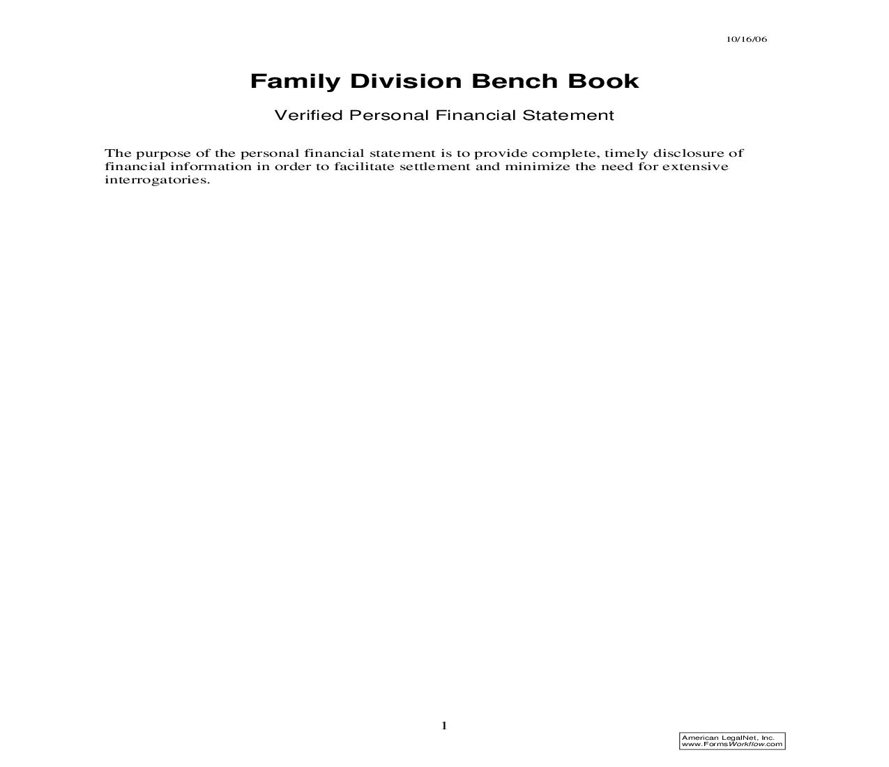 Verified Personal Financial Statement (Bench Book) | Pdf Fpdf Doc Docx | Michigan