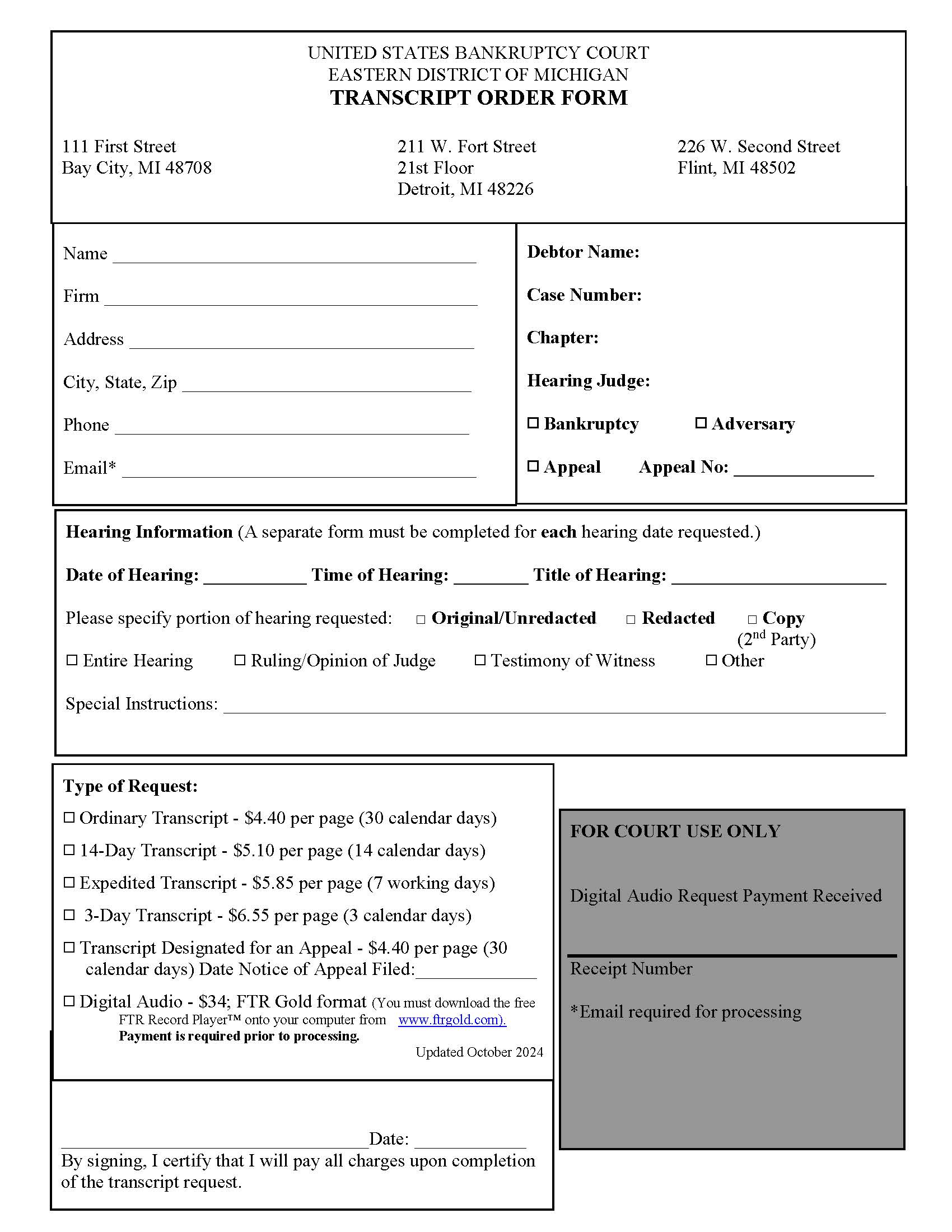 Transcript Order Form | Pdf Fpdf Doc Docx | Michigan