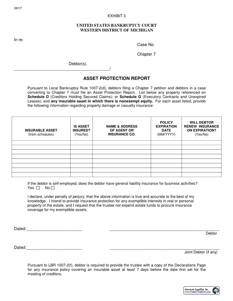 Asset Protection Report | Pdf Fpdf Docx | Michigan