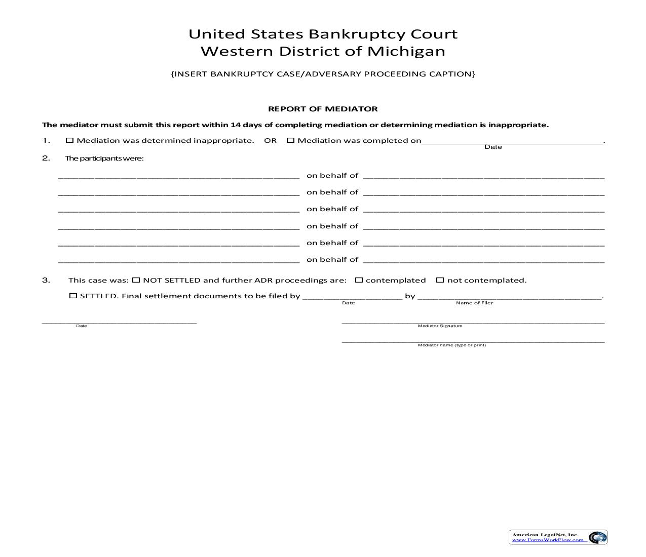 Report Of Mediator | Pdf Fpdf Doc Docx | Michigan