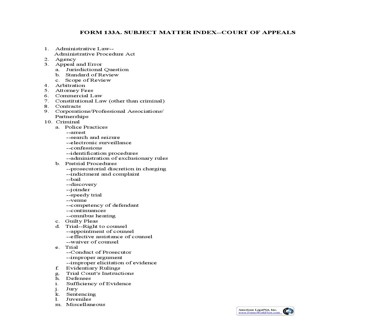 Subject Matter Index Court of Appeals {133A} | Pdf Fpdf Doc Docx | Minnesota