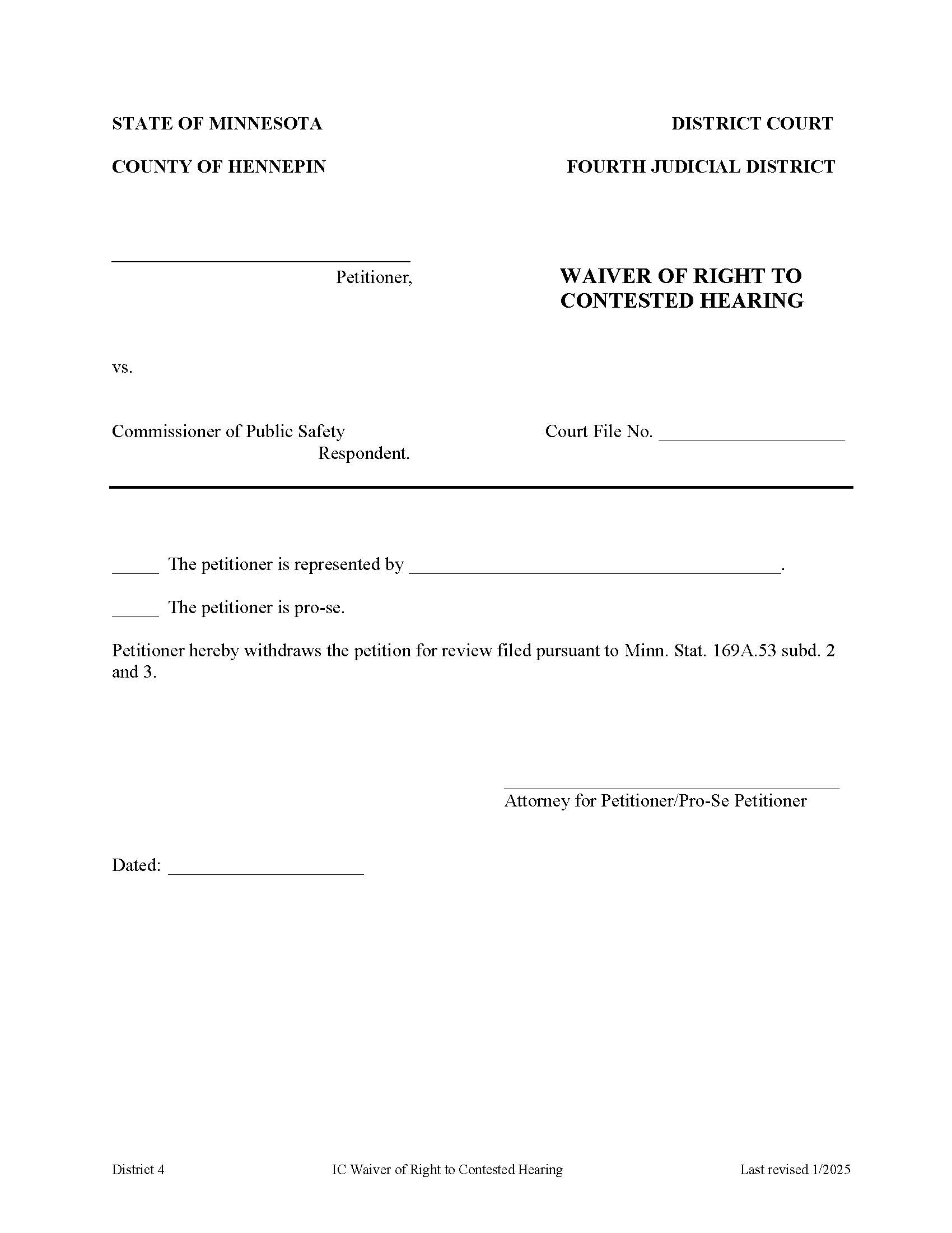 Waiver Of Hearing | Pdf Fpdf Doc Docx | Minnesota