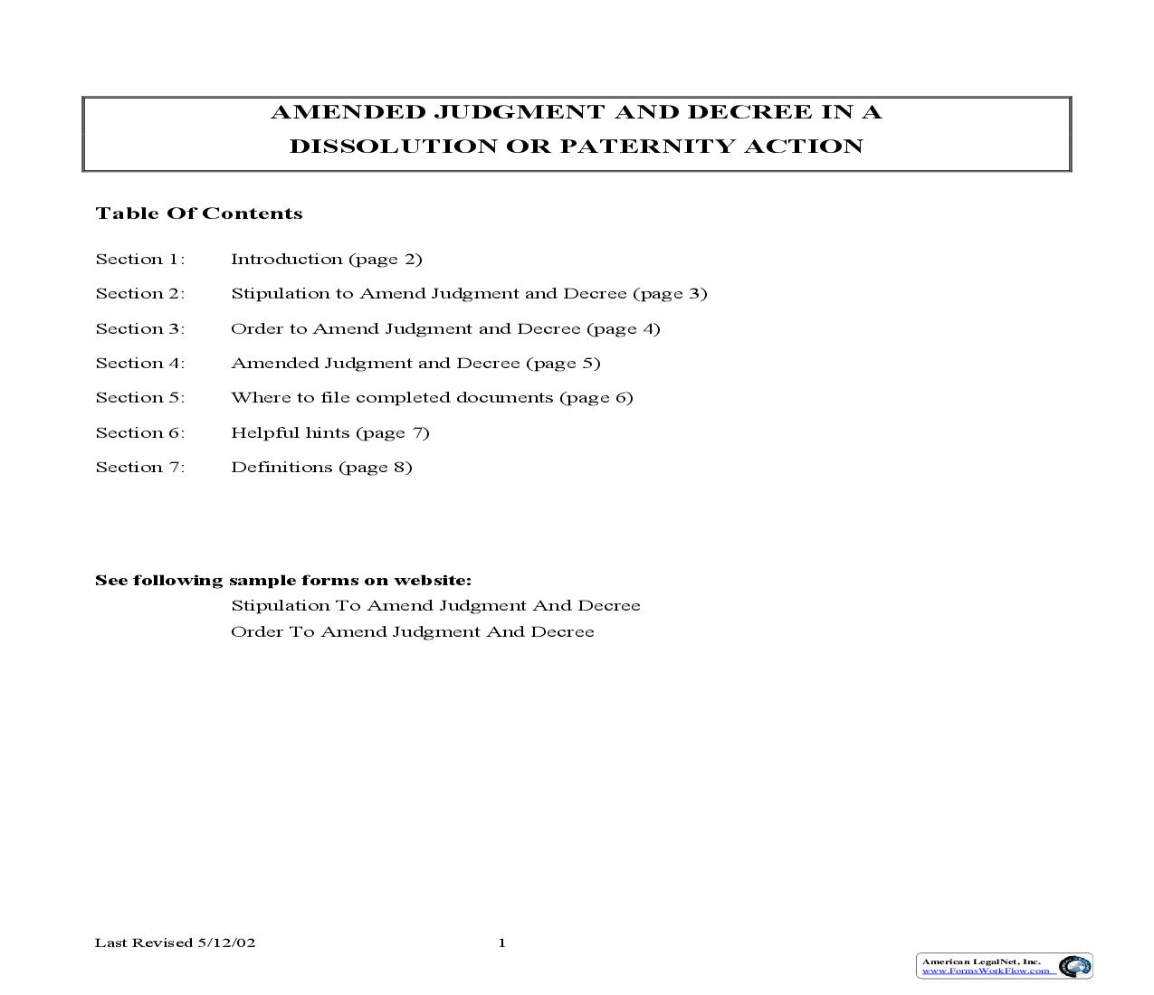 Amended Judgment And Decree | Pdf Fpdf Doc Docx | Minnesota