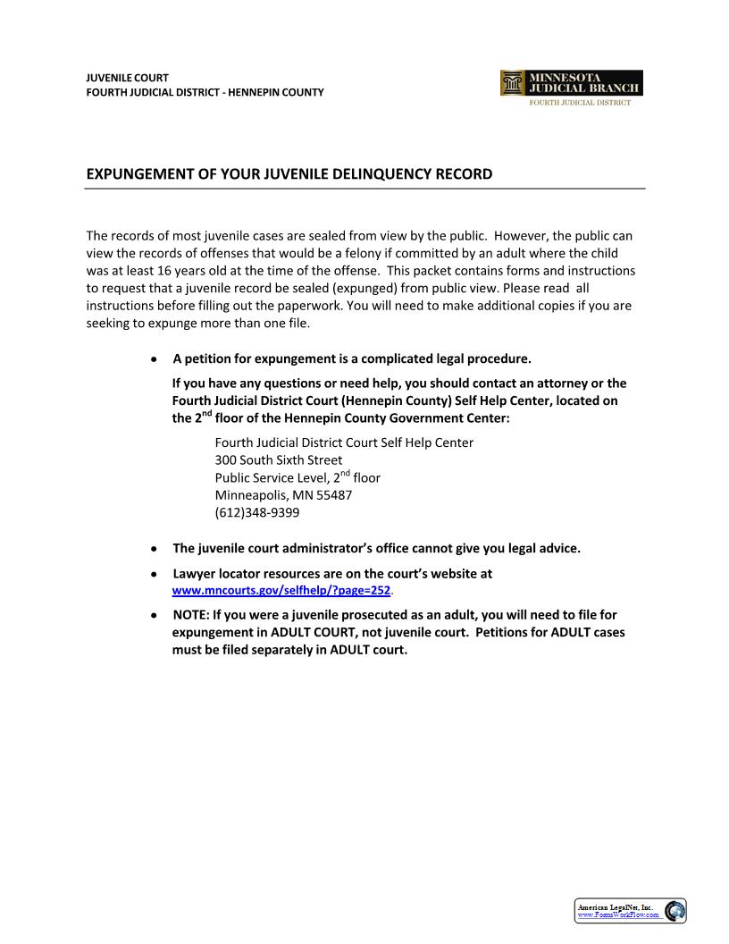 Petition For Expungement | Pdf Fpdf Docx | Minnesota