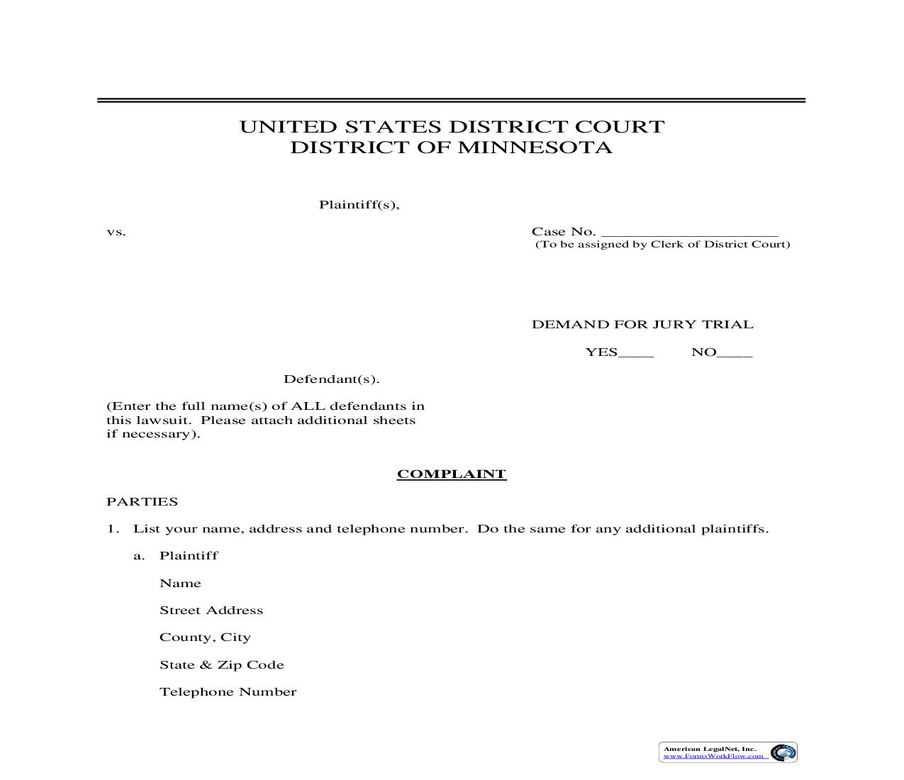 General Complaint | Pdf Fpdf Doc Docx | Minnesota