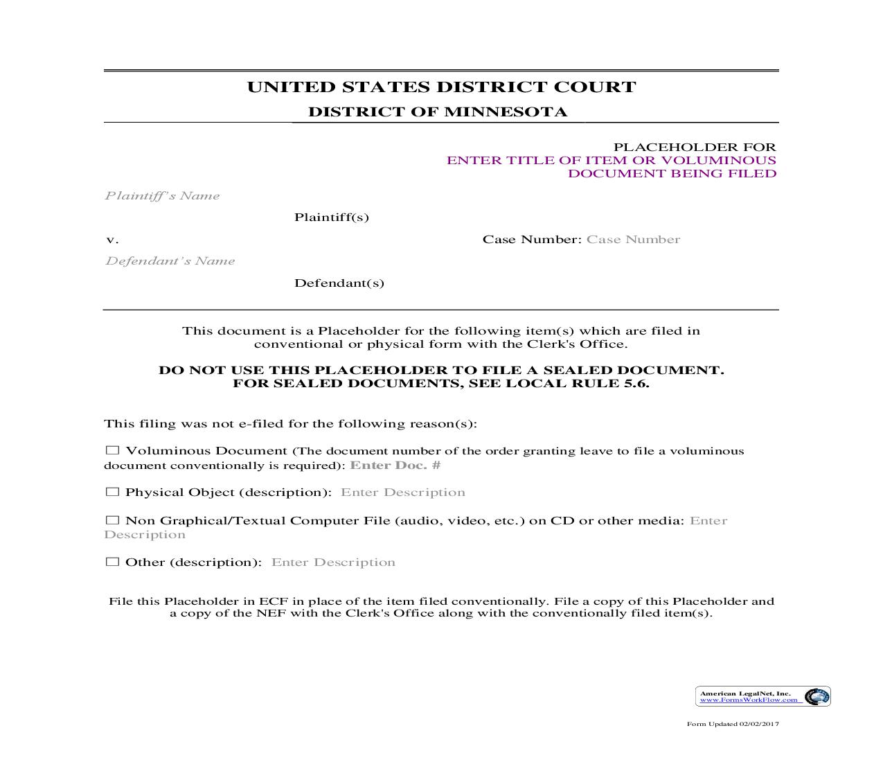 Placeholder For | Pdf Fpdf Doc Docx | Minnesota