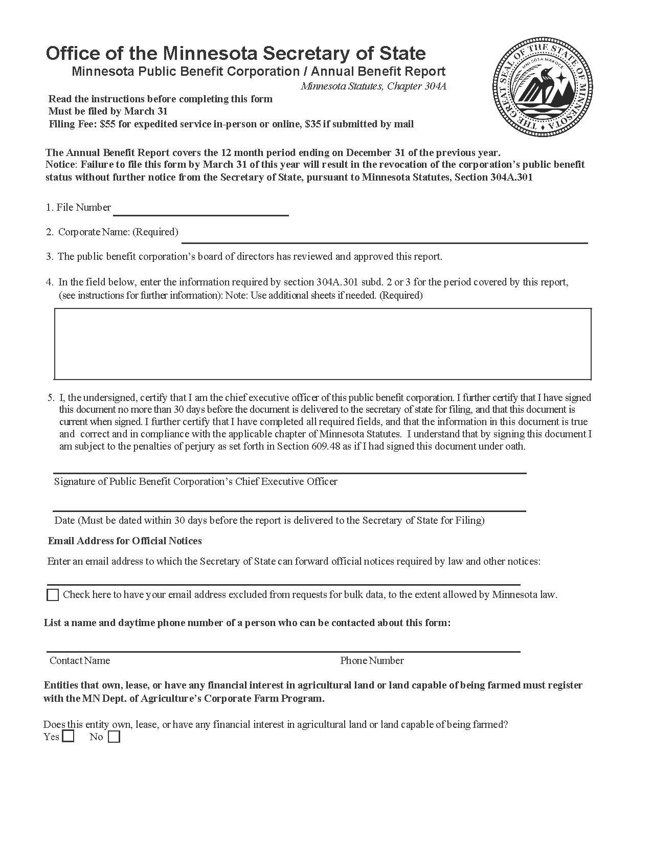 Annual Benefit Report | Pdf Fpdf Doc Docx | Minnesota