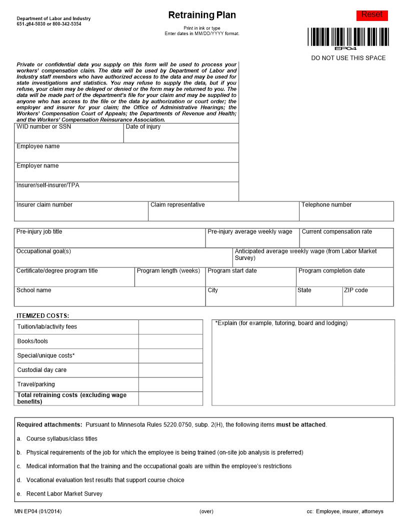Retraining Plan {EP04} | Pdf Fpdf Doc Docx | Minnesota