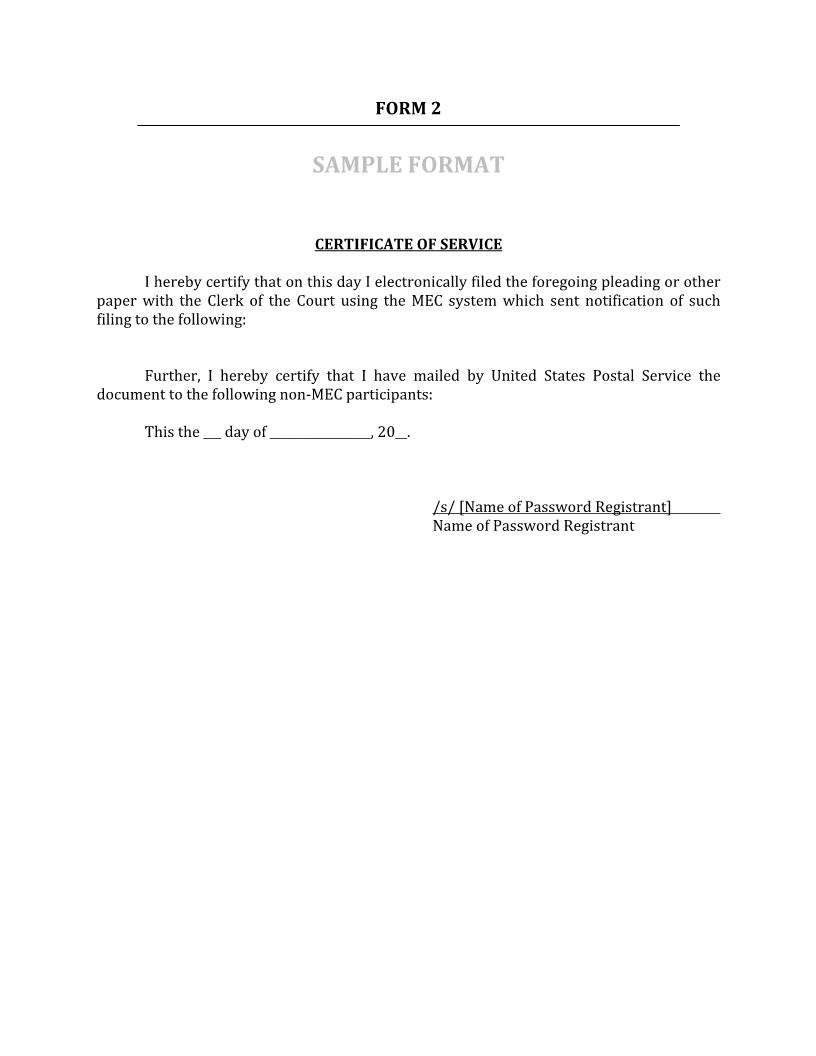 Certificate Of Service | Pdf Fpdf Docx | Mississippi