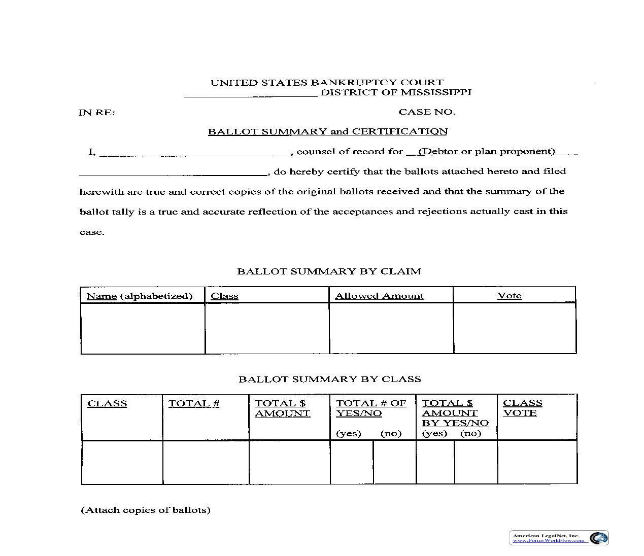 Ballot Summary And Certification | Pdf Fpdf Doc Docx | Mississippi