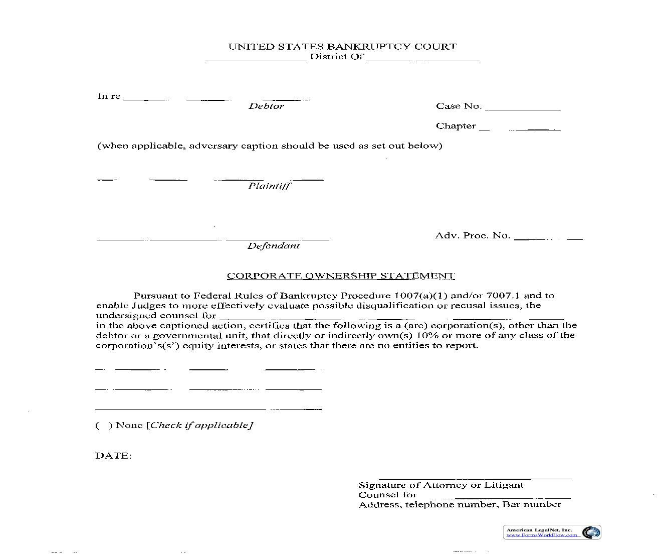 Corporate Ownership Statement | Pdf Fpdf Doc Docx | Mississippi