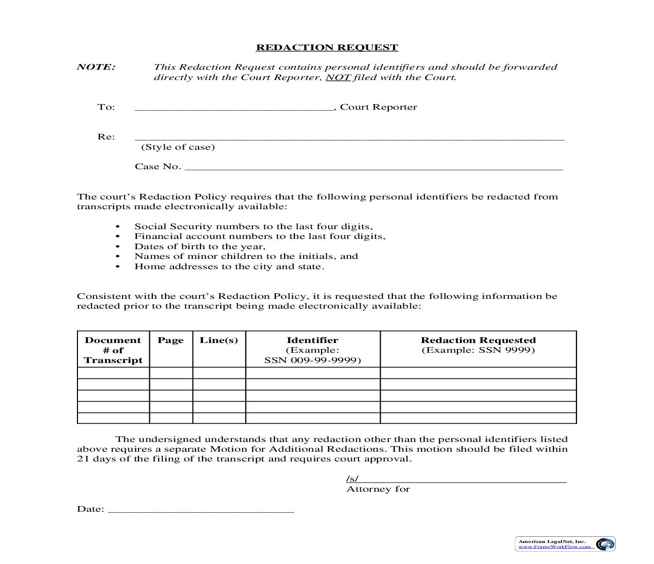 Redaction Request | Pdf Fpdf Doc Docx | Mississippi