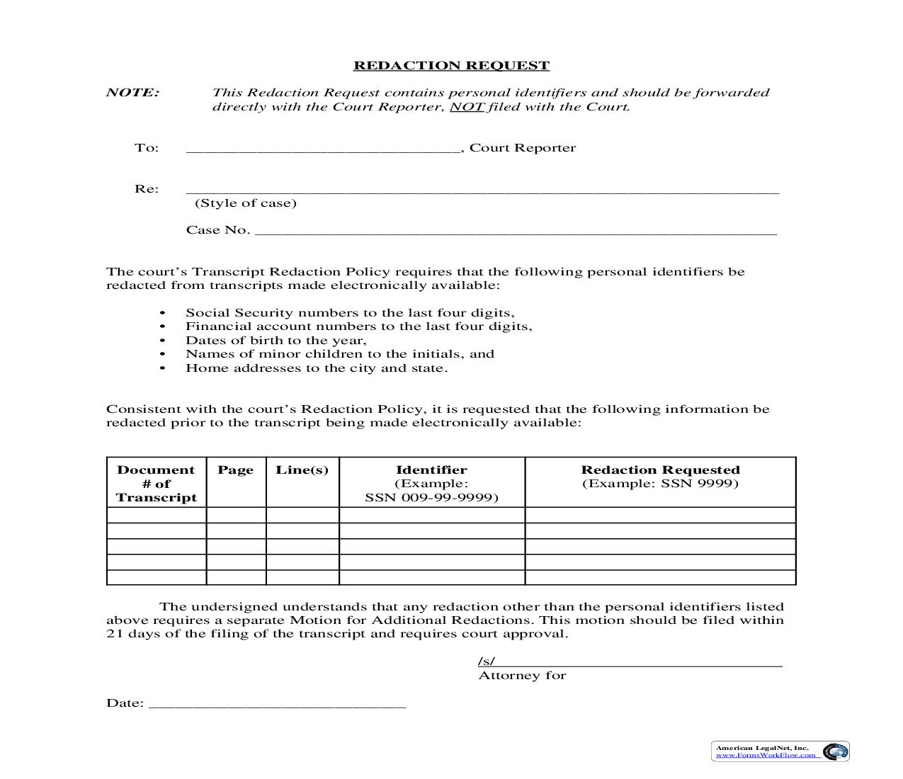 Redaction Request | Pdf Fpdf Doc Docx | Mississippi