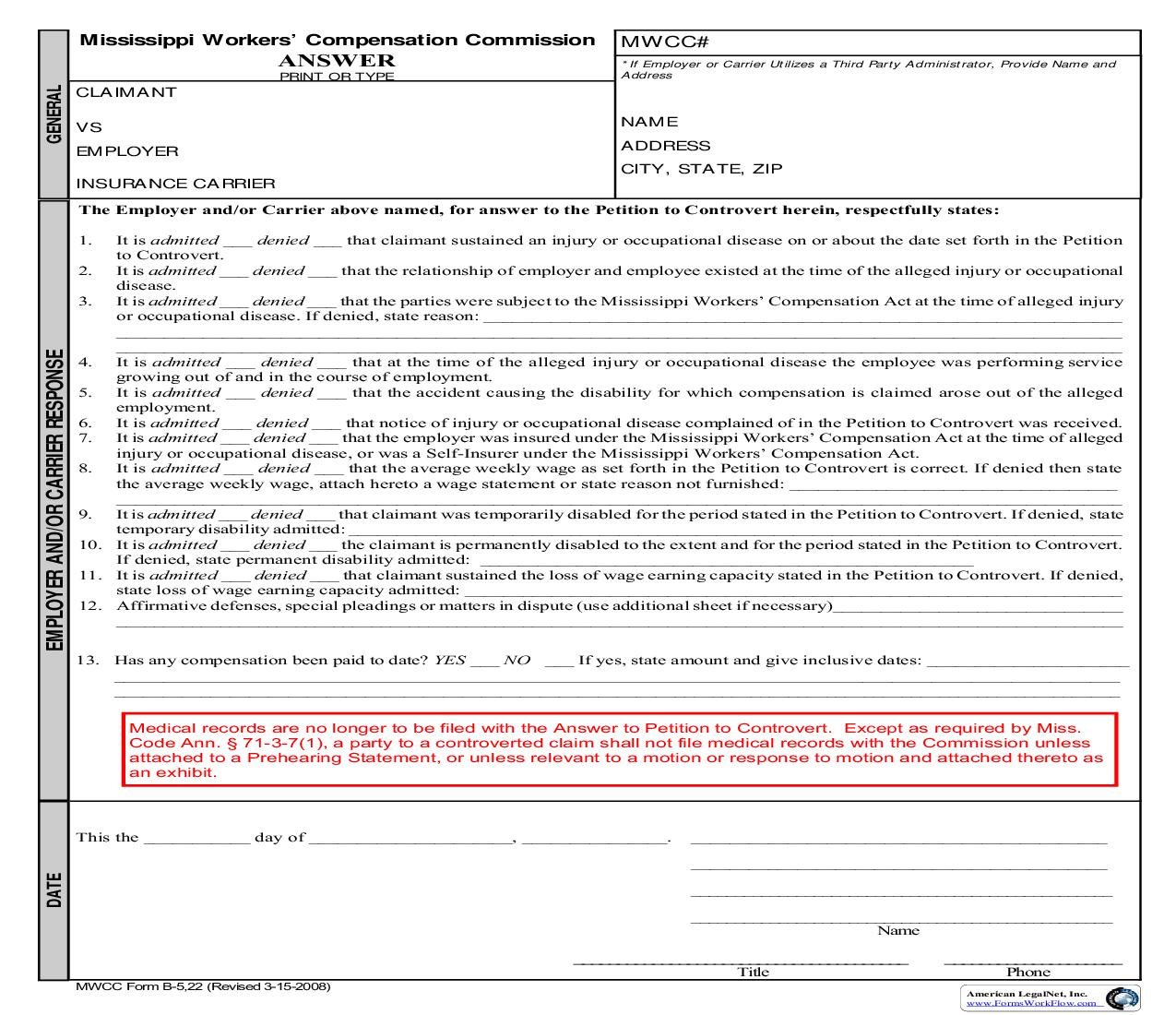 Answer {B-5-22} | Pdf Fpdf Doc Docx | Mississippi