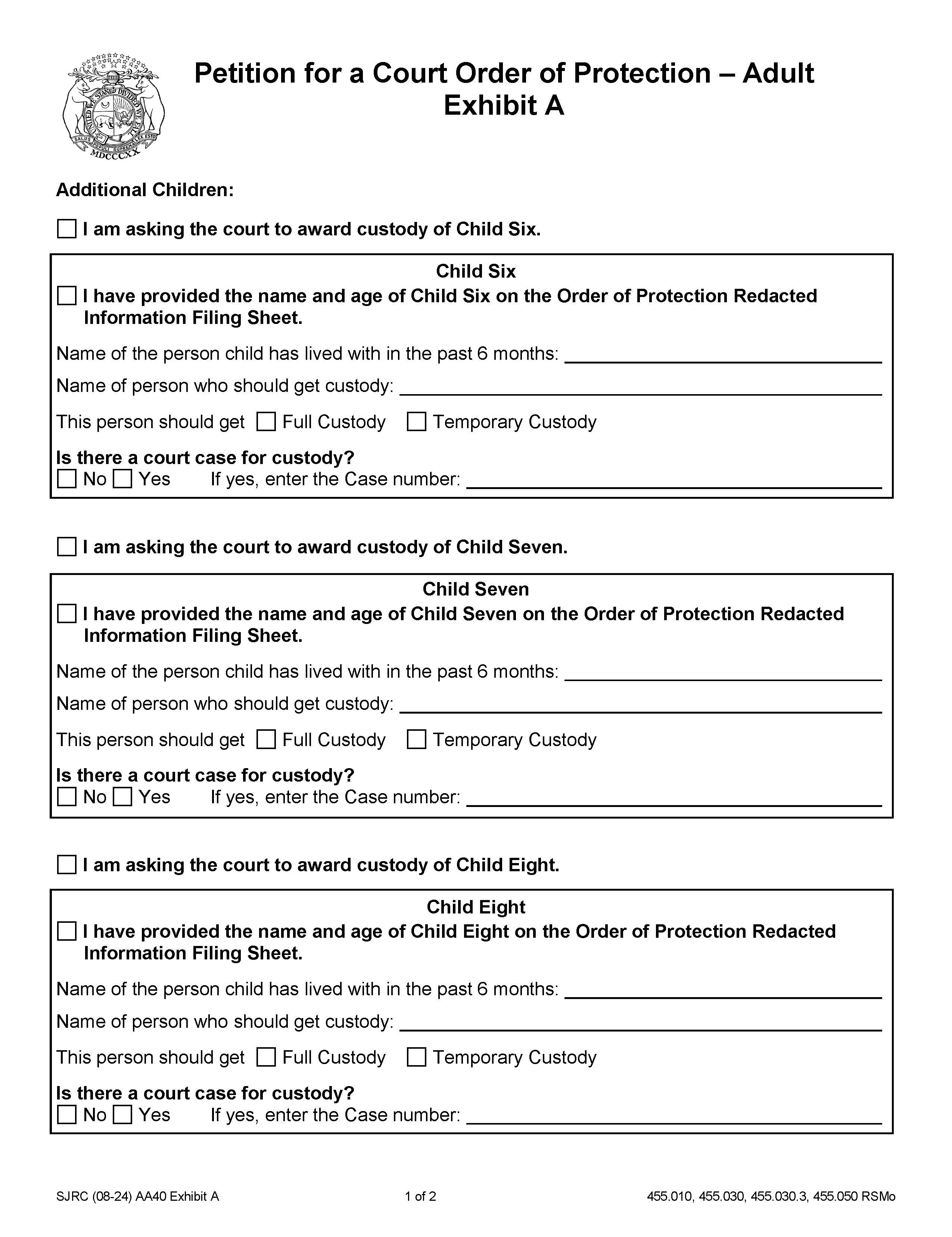 Exhibit A {AA40} | Pdf Fpdf Docx | Missouri