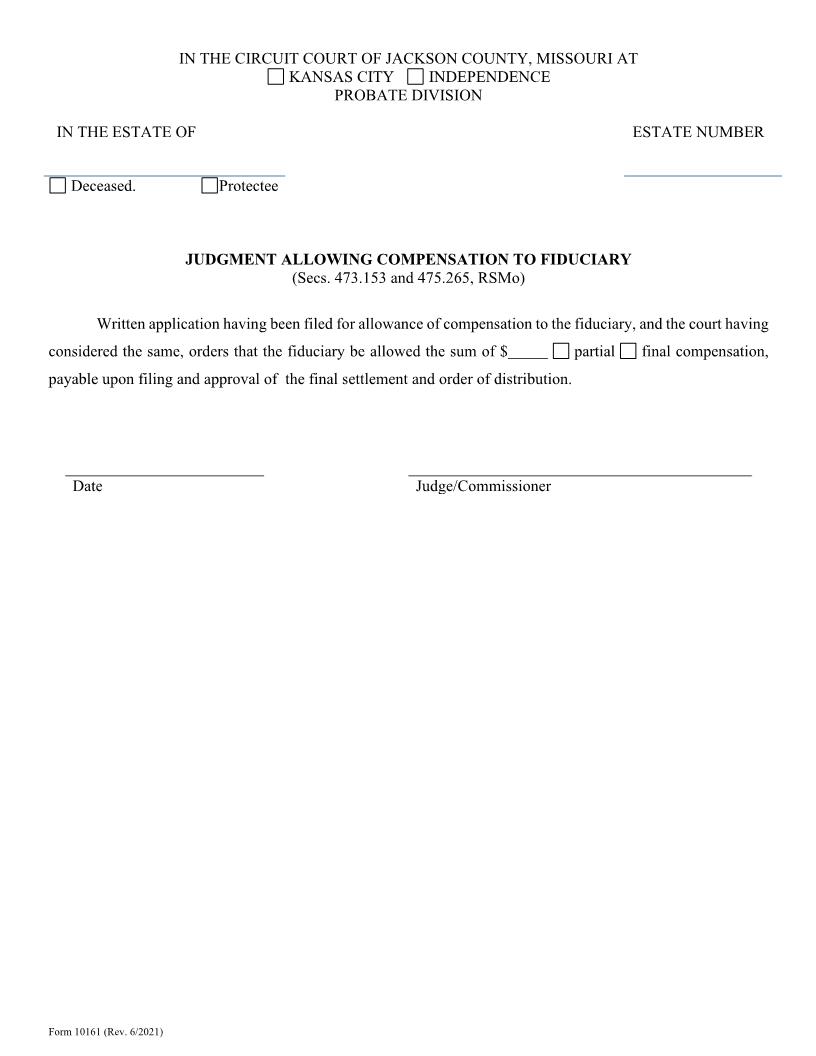 Judgment Allowing Compensation {10161} | Pdf Fpdf Doc Docx | Missouri