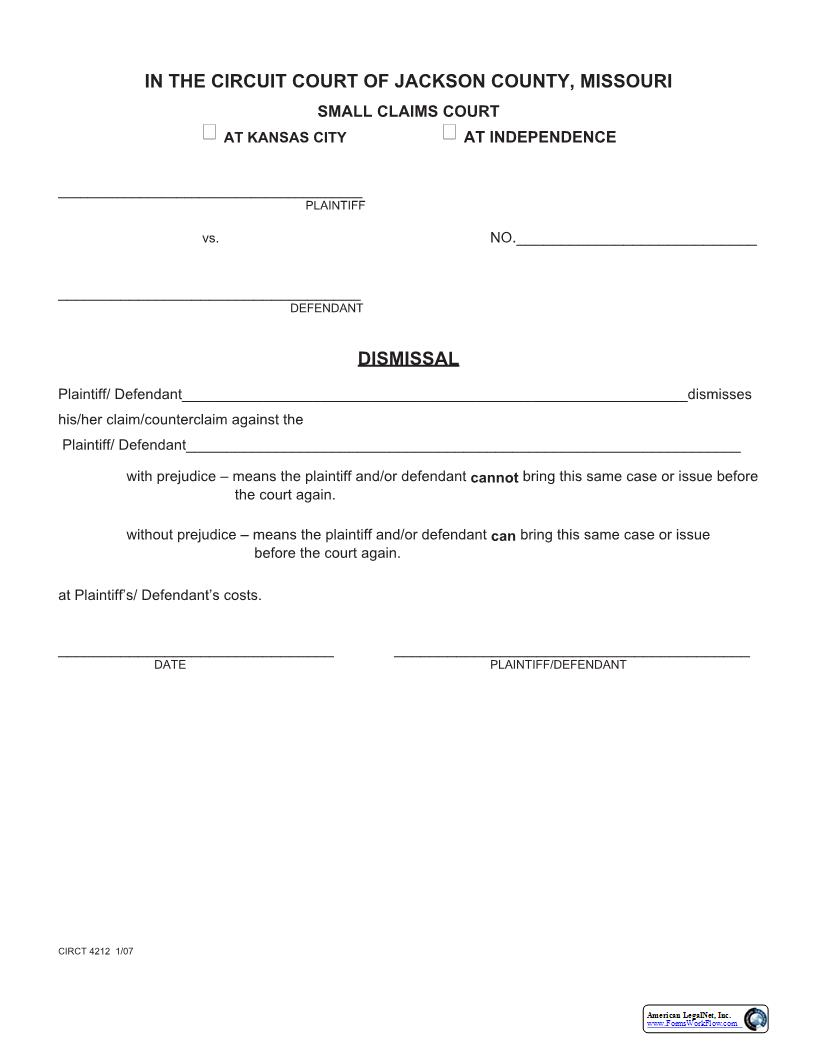 Dismissal {4212} | Pdf Fpdf Docx | Missouri