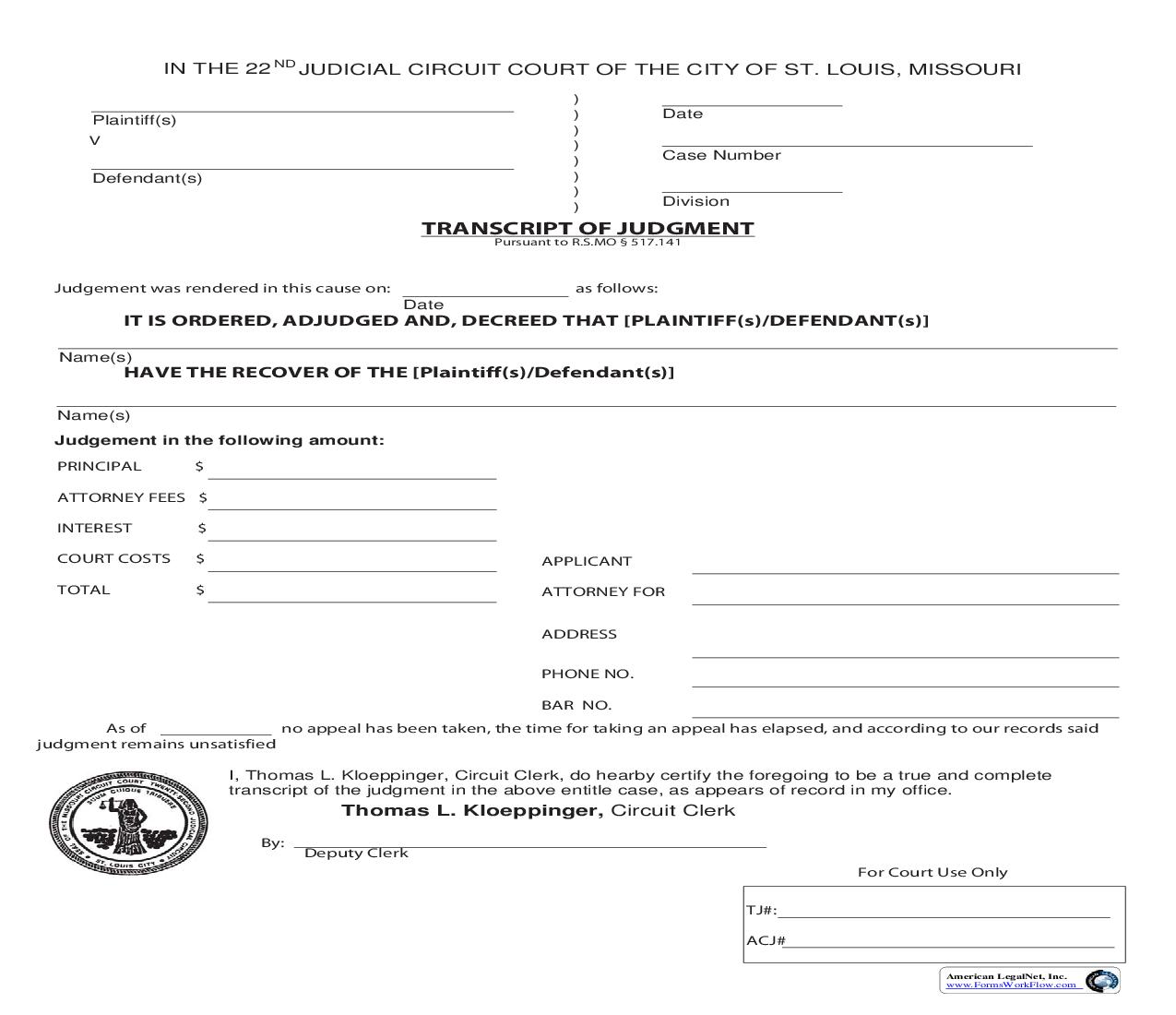 Transcript Of Judgment | Pdf Fpdf Doc Docx | Missouri