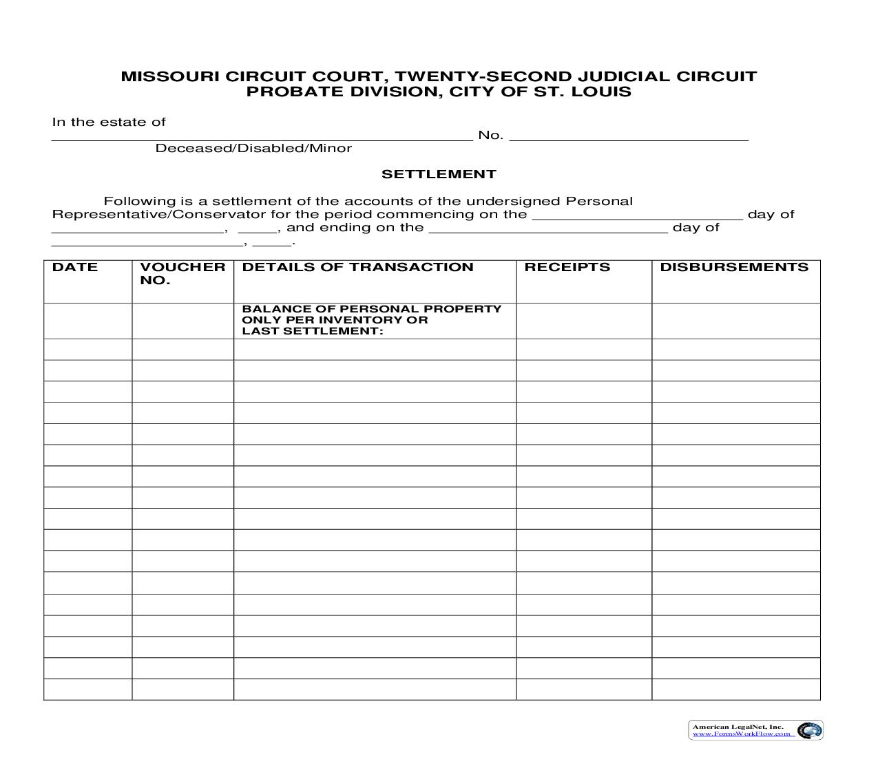 Settlement | Pdf Fpdf Doc Docx | Missouri