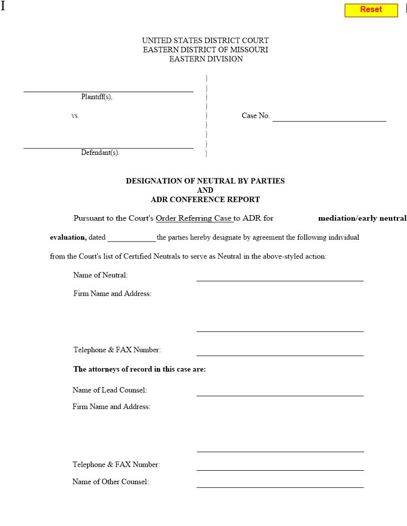 Designation Of Neutral {MOED-0028} | Pdf Fpdf Docx | Missouri