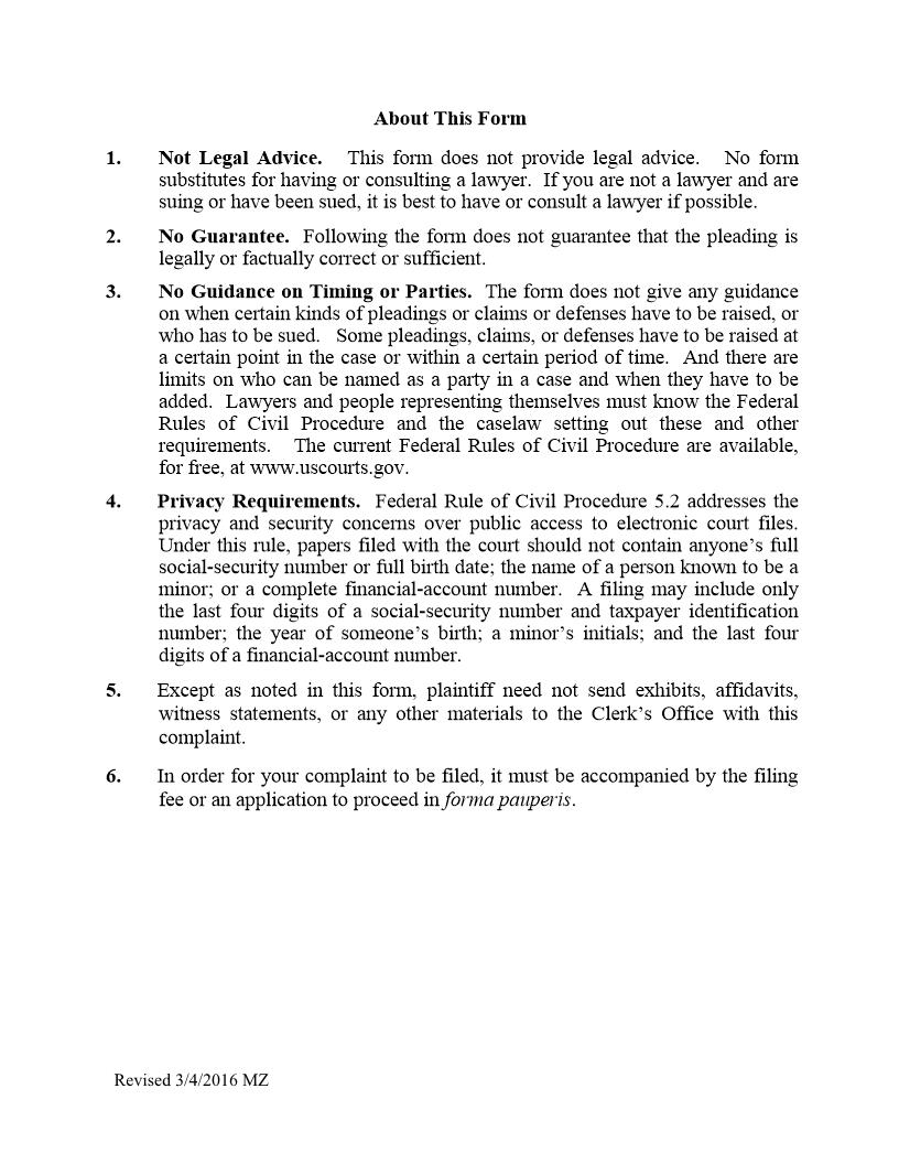 Civil Complaint (Employment) | Pdf Fpdf Docx | Missouri