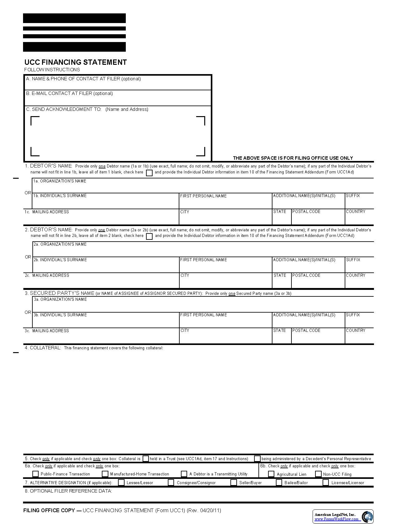 UCC1 Financing Statement {UCC1} | Pdf Fpdf Doc Docx | Missouri