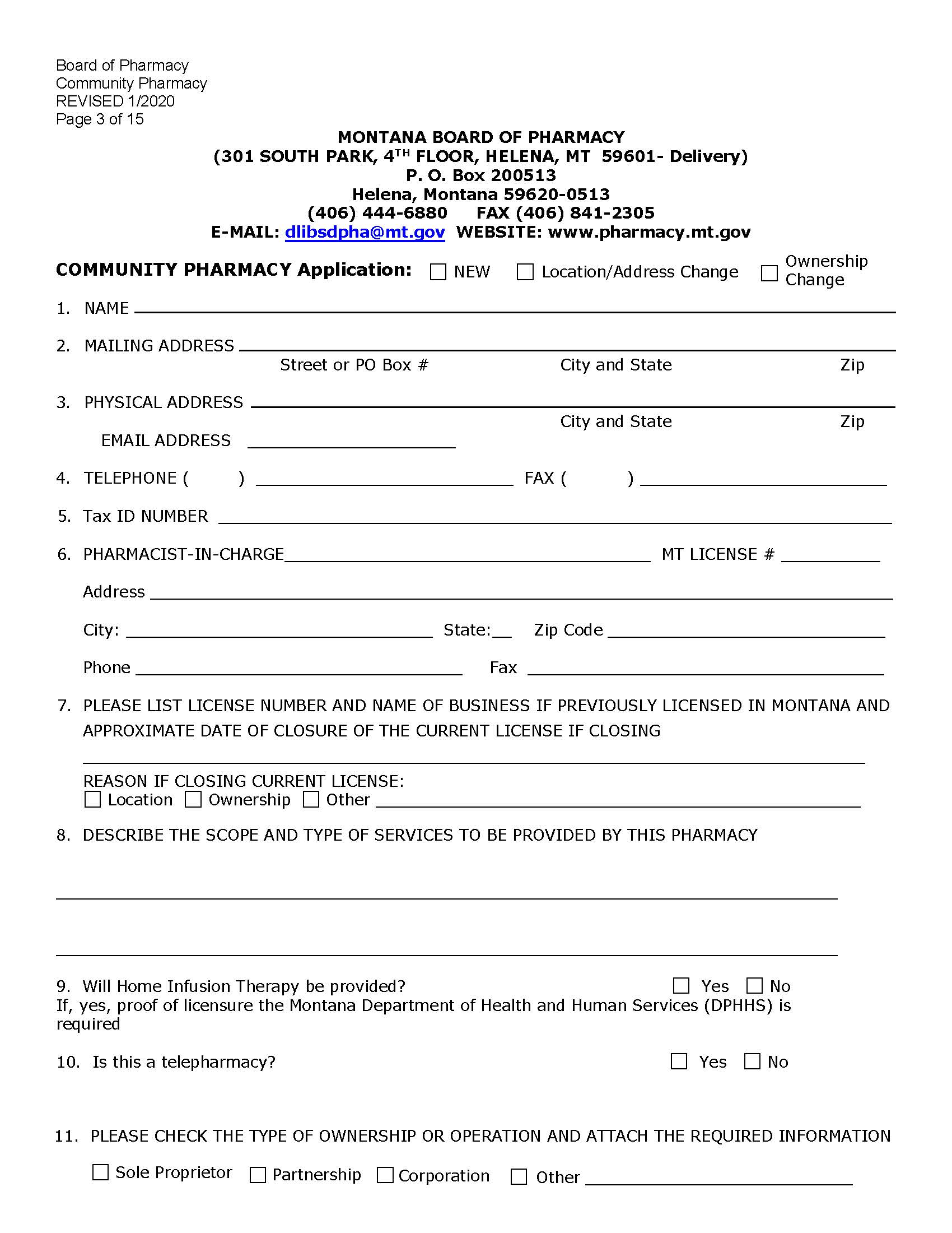 Pharmacy Community Certified | Pdf Fpdf Docx | Montana