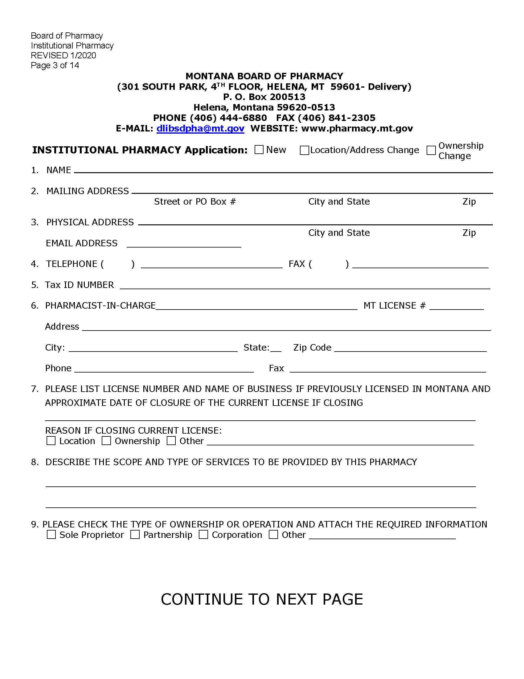 Pharmacy Institutional Certified | Pdf Fpdf Docx | Montana