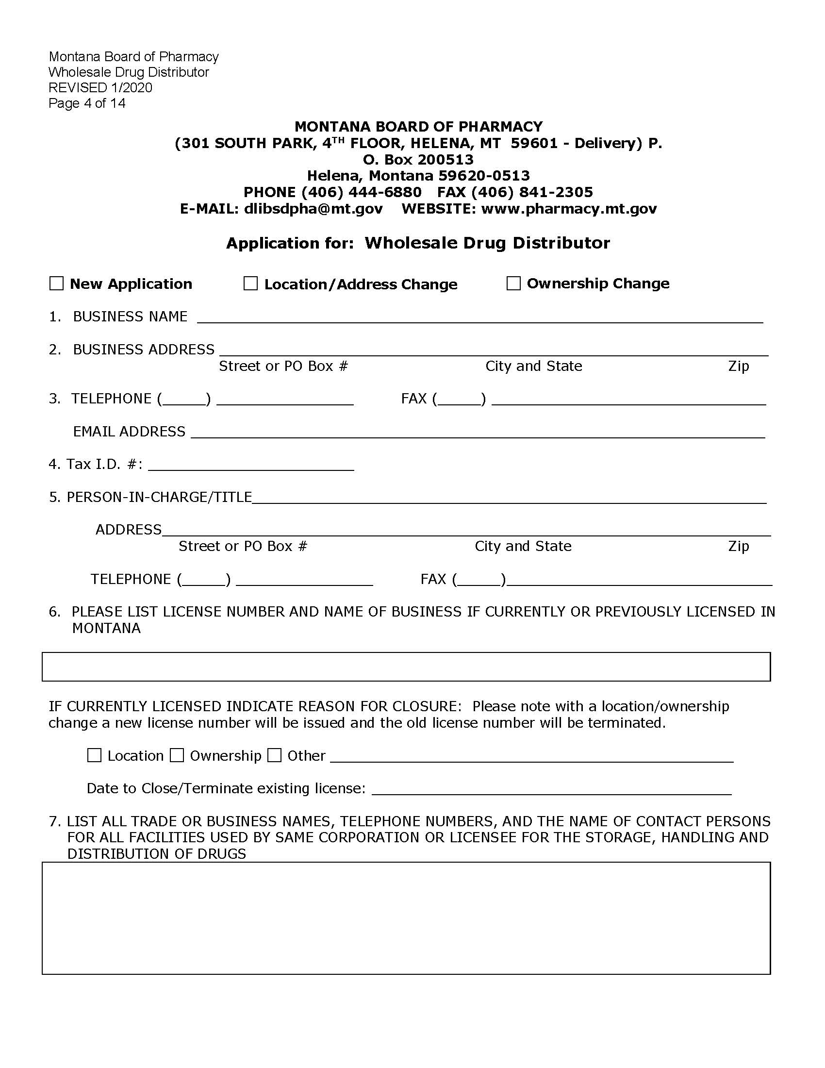 Wholesale Drug Distributor | Pdf Fpdf Docx | Montana