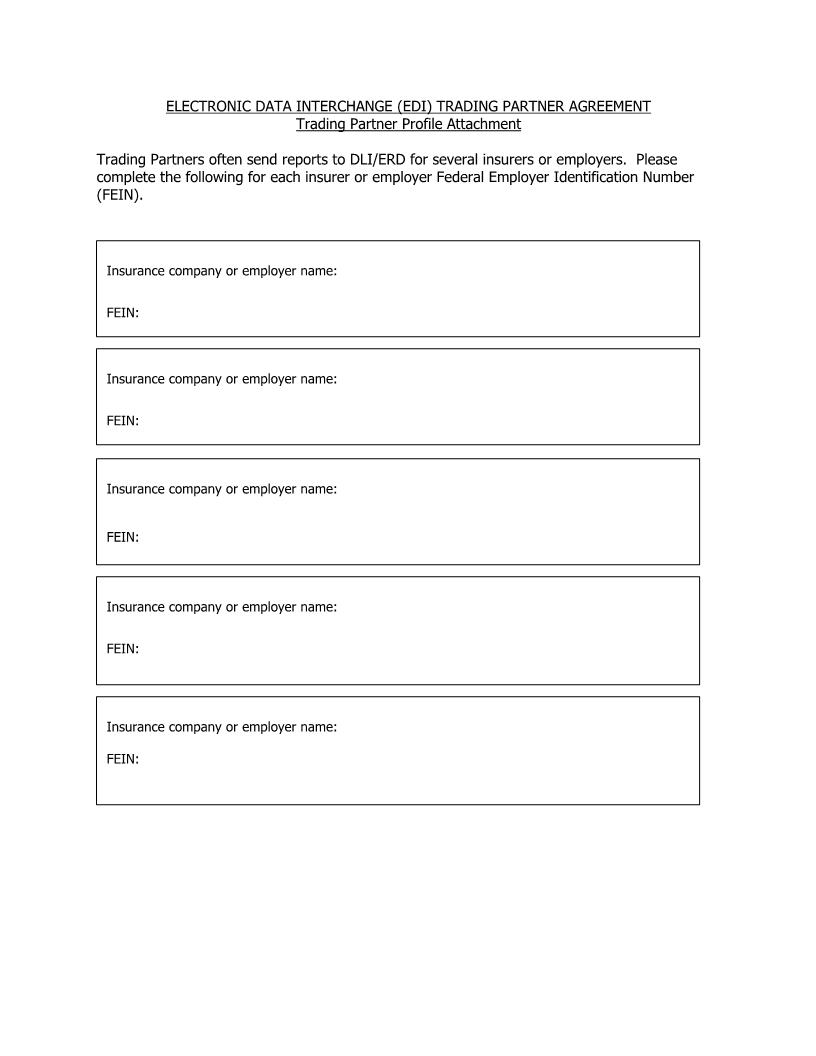 Electronic Data Interchange Trading Partner Agreement Third Party Administrator Attachment | Pdf Fpdf Doc Docx | Montana