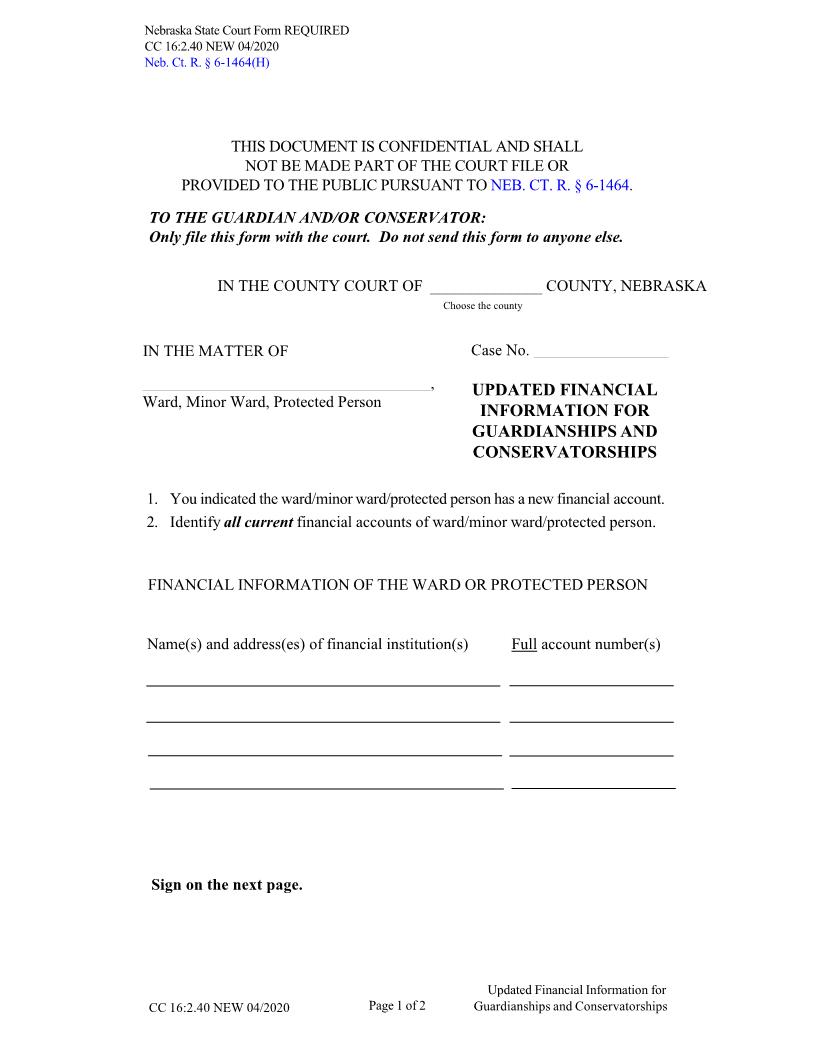 Confidential {CC-16-2-40} | Pdf Fpdf Docx | Nebraska