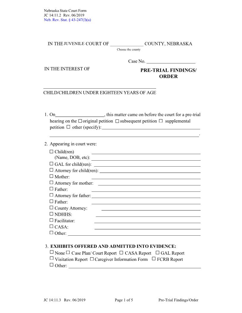 Arraignment {JC-14-11-2} | Pdf Fpdf Docx | Nebraska