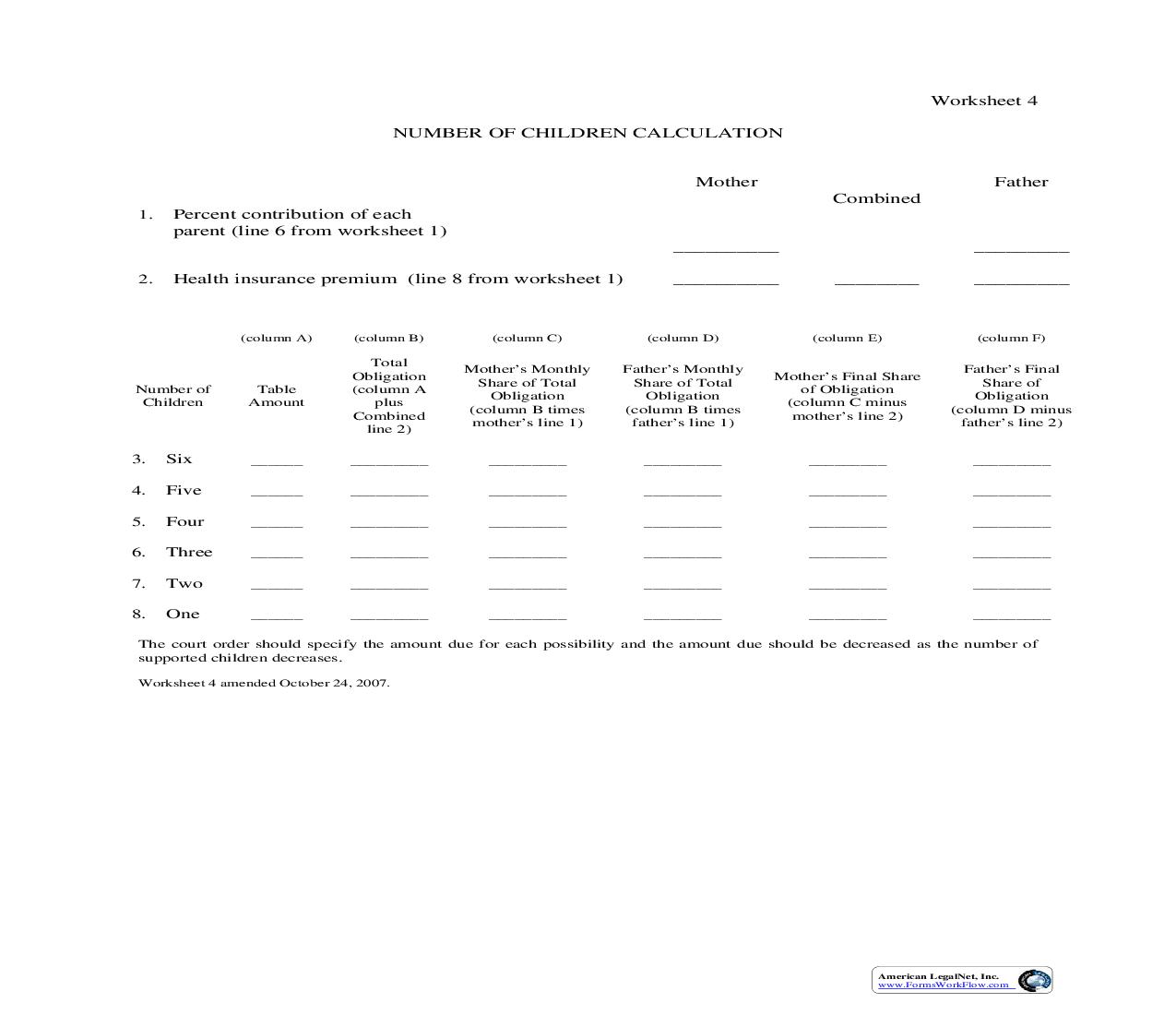 Worksheet 4-Number Of Children Calculation | Pdf Fpdf Doc Docx | Nebraska