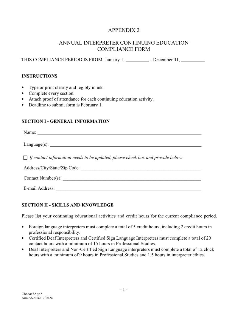 Continuing Education Compliance Form | Pdf Fpdf Doc Docx | Nebraska