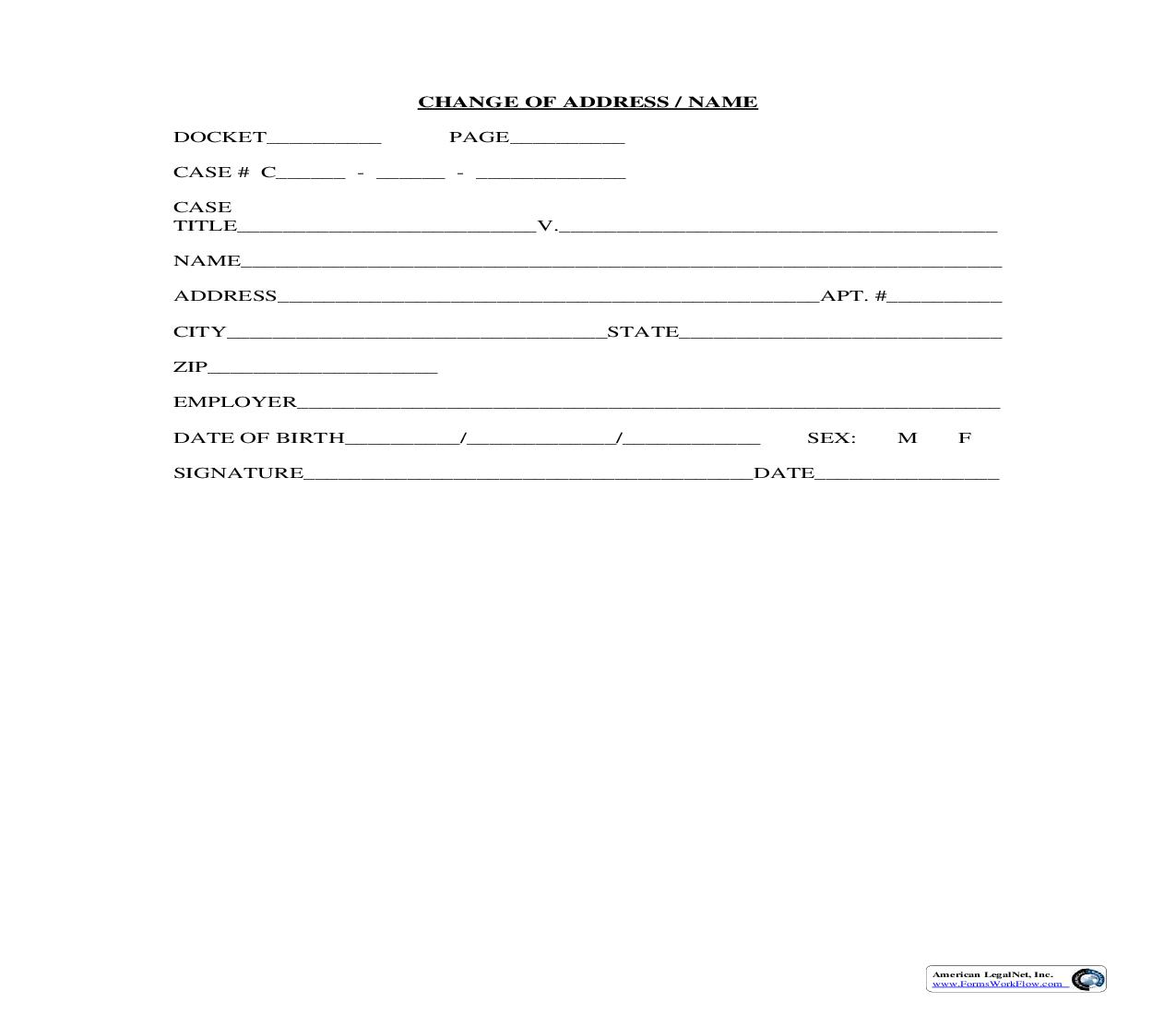 Change Of Address - Name | Pdf Fpdf Doc Docx | Nebraska