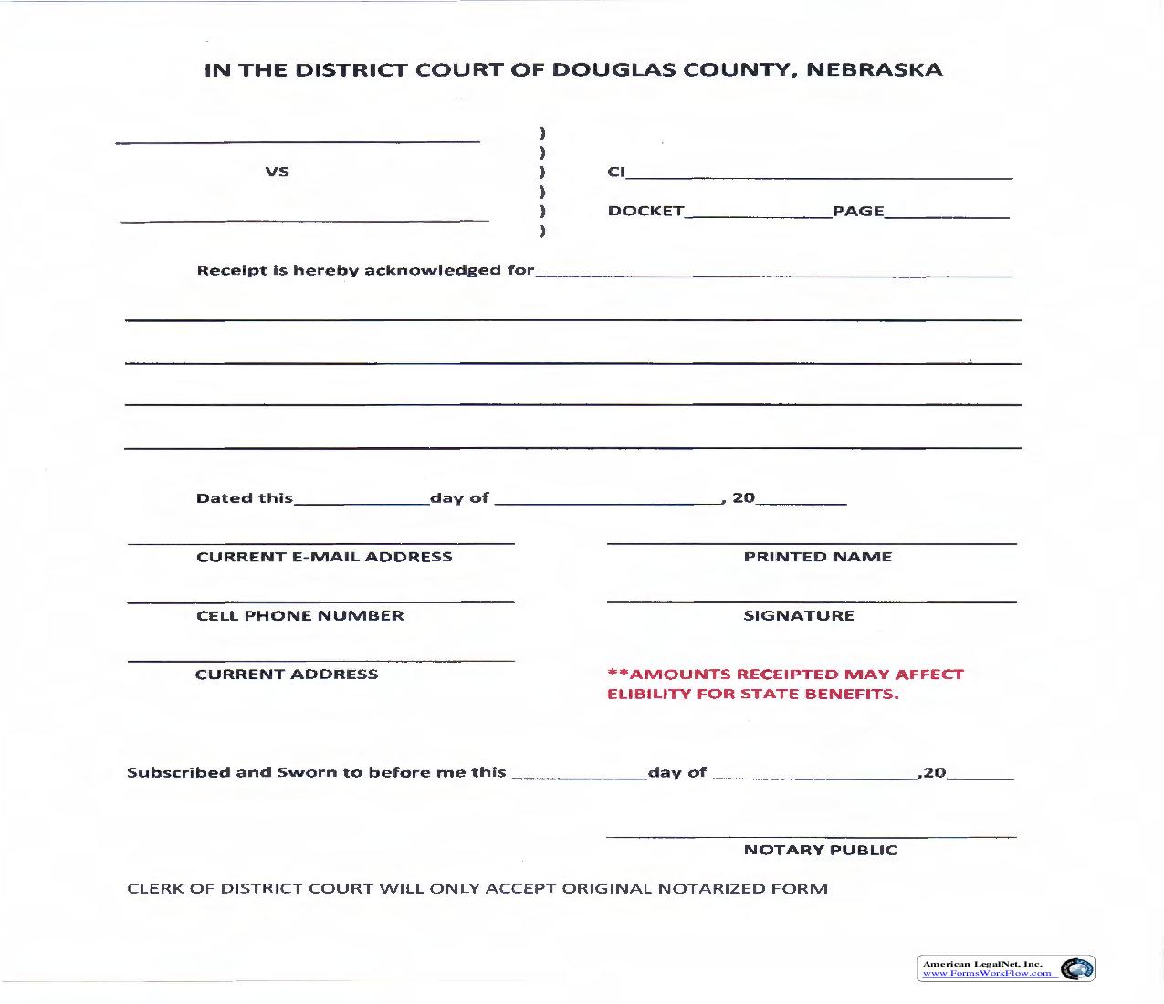 Non Monetary Receipt | Pdf Fpdf Doc Docx | Nebraska