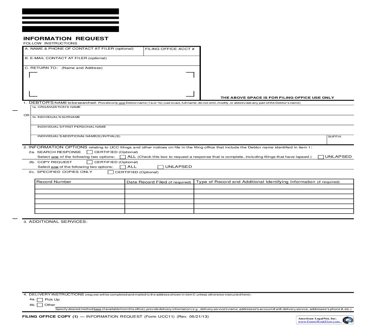 Information Request {UCC11} | Pdf Fpdf Doc Docx | Nebraska